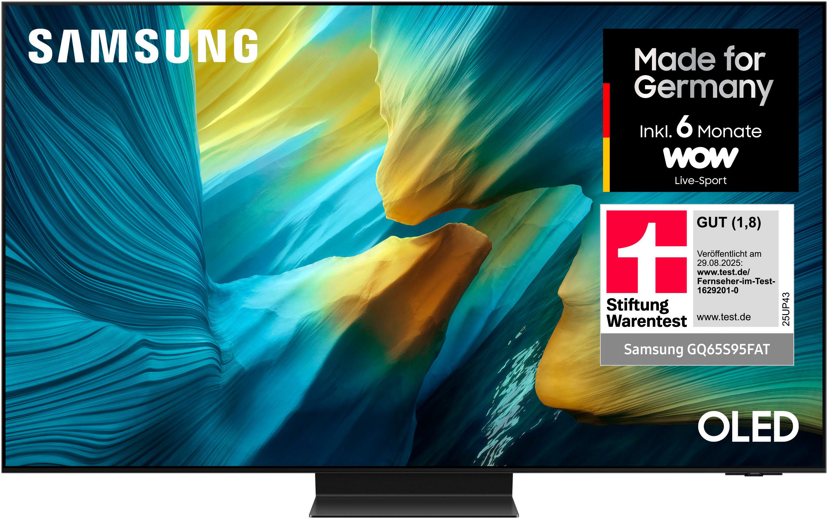 Samsung GQ65S95FAT OLED-Fernseher (163 cm/65 Zoll, 4K Ultra HD, Smart-TV, HDR Pro & Glare Free, Dolby Atmos & AI Sound, Gaming Hub, bis zu 165Hz)