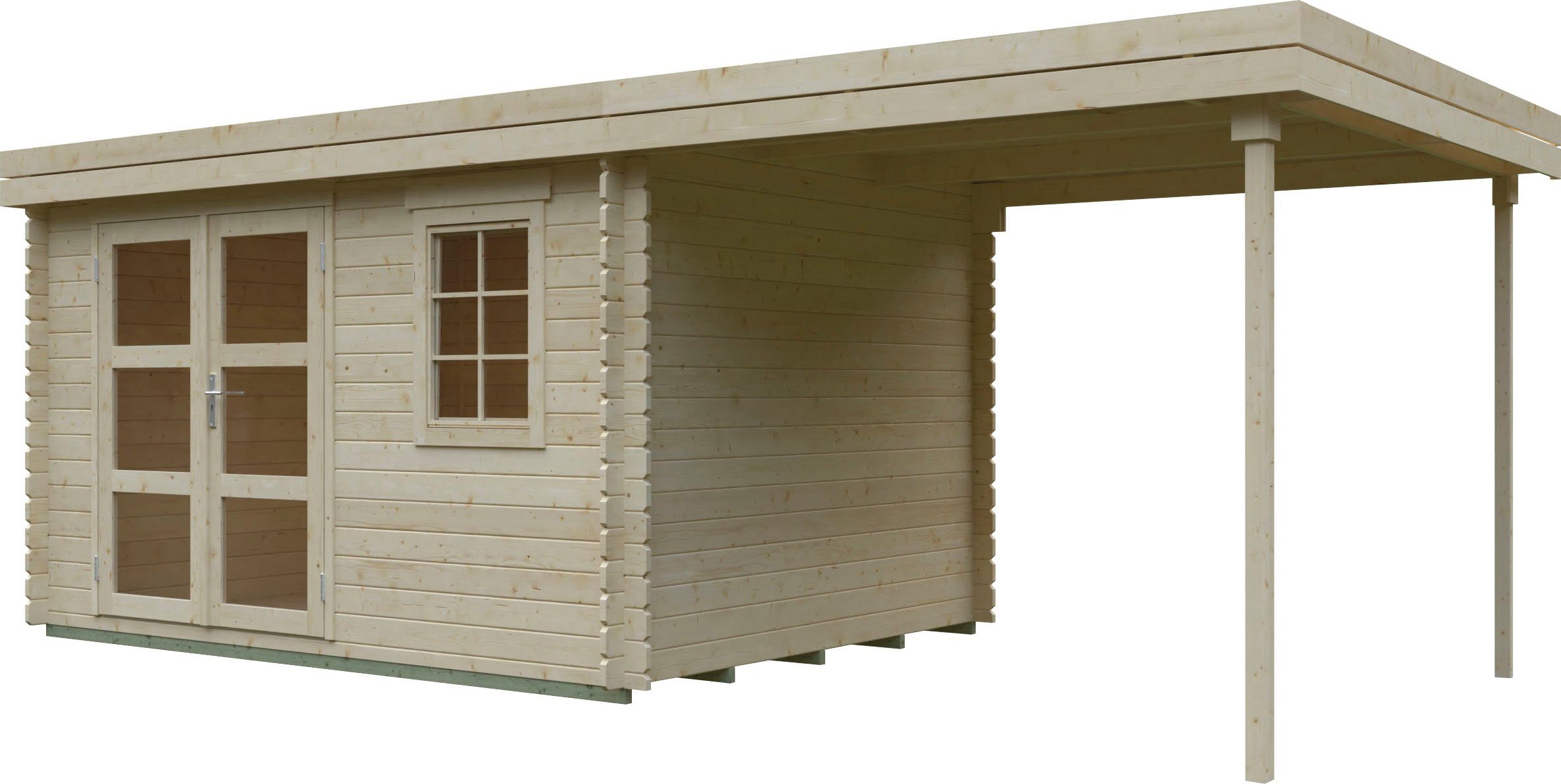 Kiehn-Holz Gartenhaus Eibsee, naturbelassenem Fichtenholz 605x282 cm, aus BxT