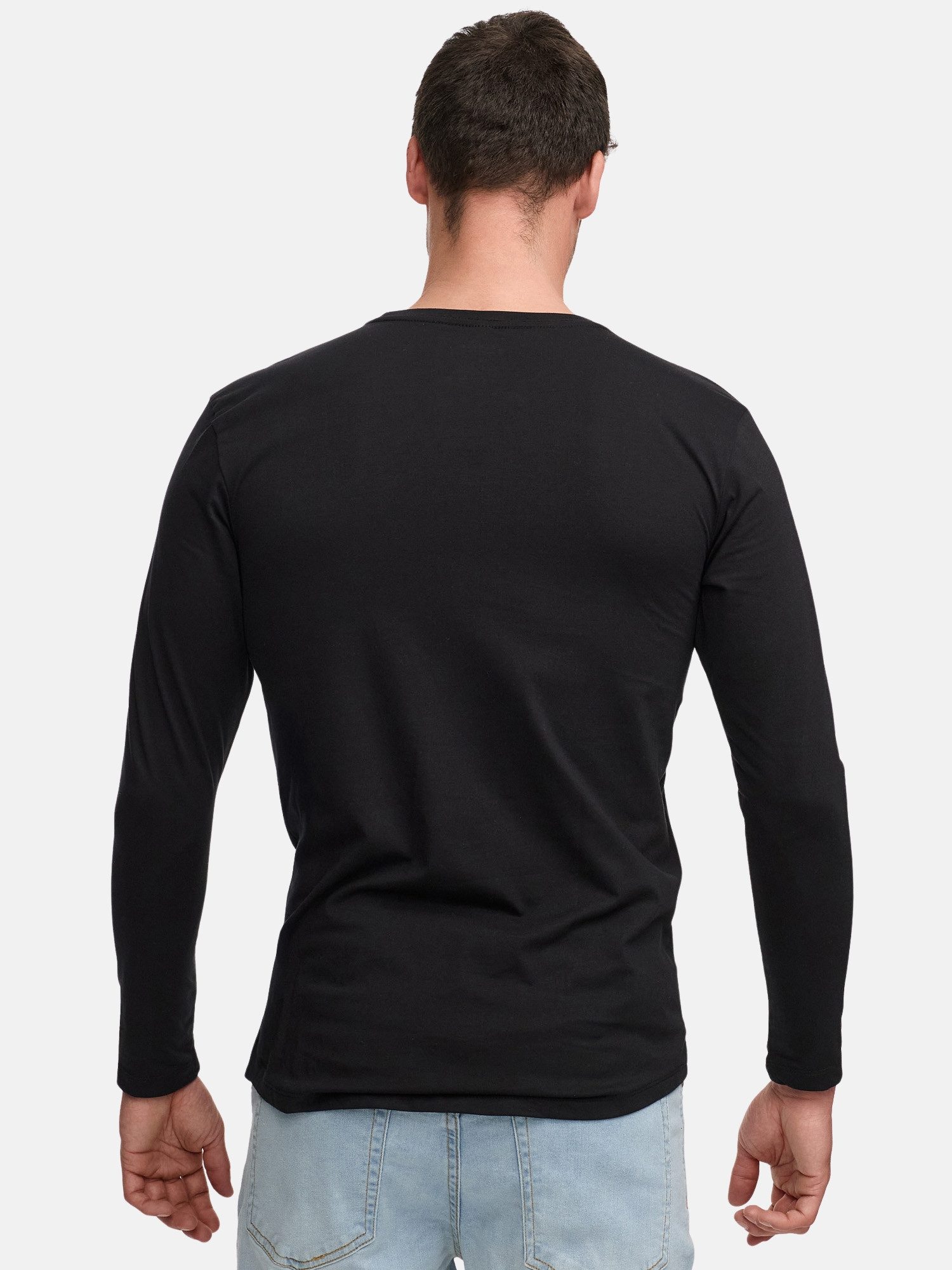 Tazzio Rundhalspullover Langarmshirt E108 (Packung, 2-tlg., 2er-Pack) Langarm, Rundhalsausschnitt, unifarben