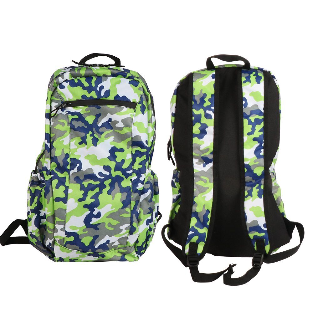 KAHOO Rucksack Reiserucksack mit Seitentasche, Ultraleicht, Wasserfest Grün