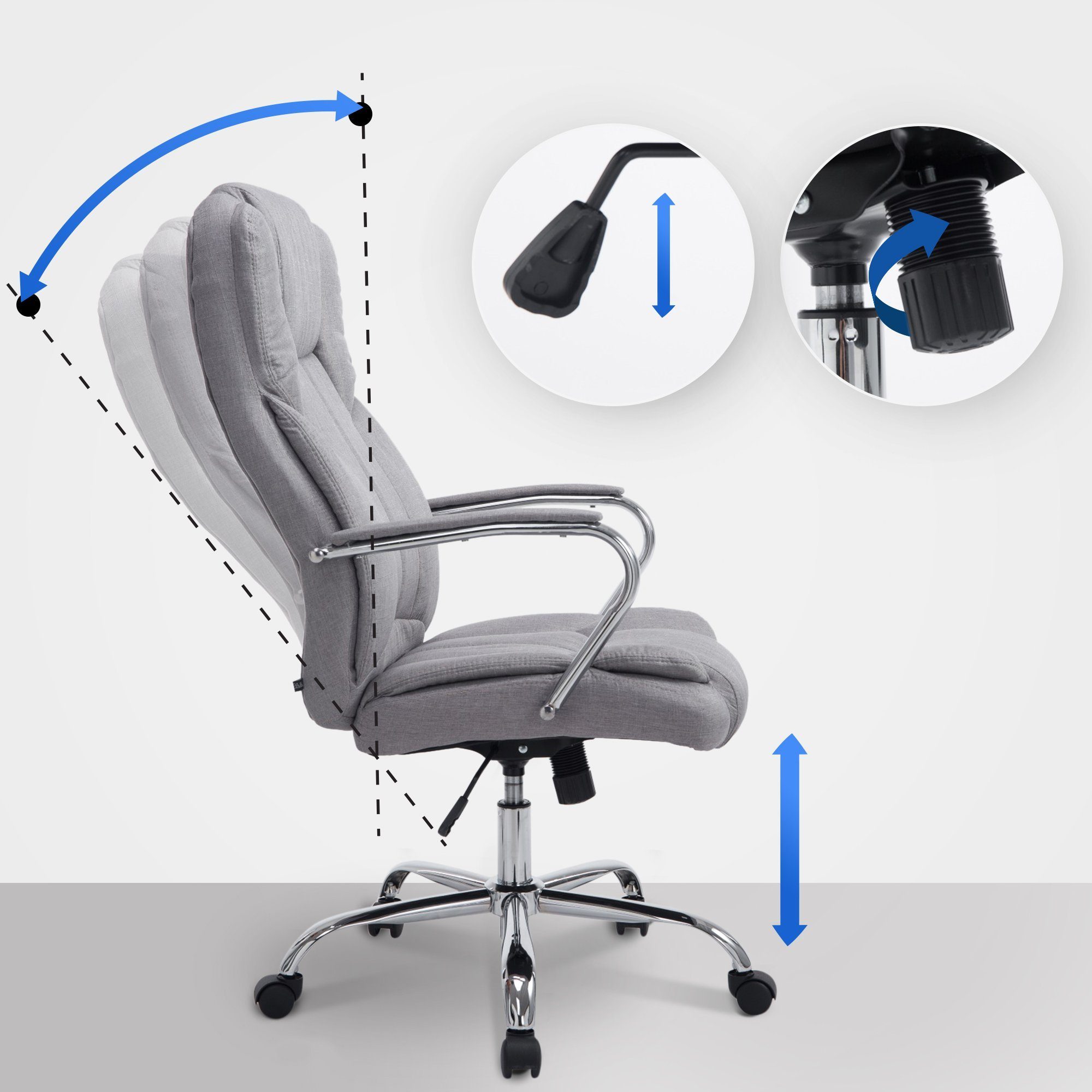 CLP Schreibtischstuhl BIG Xanthos Stoff, dreh-&stufenlos verstellbar