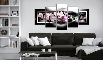 Artgeist Wandbild Magnolias on a black background