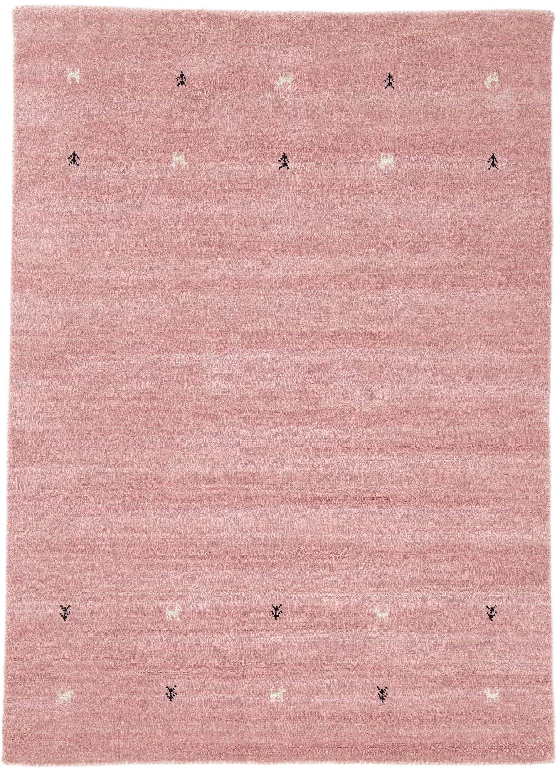 carpetfine Wollteppich Gabbeh Uni, auch als Läufer und Rund erhältlich, rechteckig, Höhe: 15 mm, reine Wolle, handgewebt, Gabbeh Loom Tiermotiv, große Farbauswahl