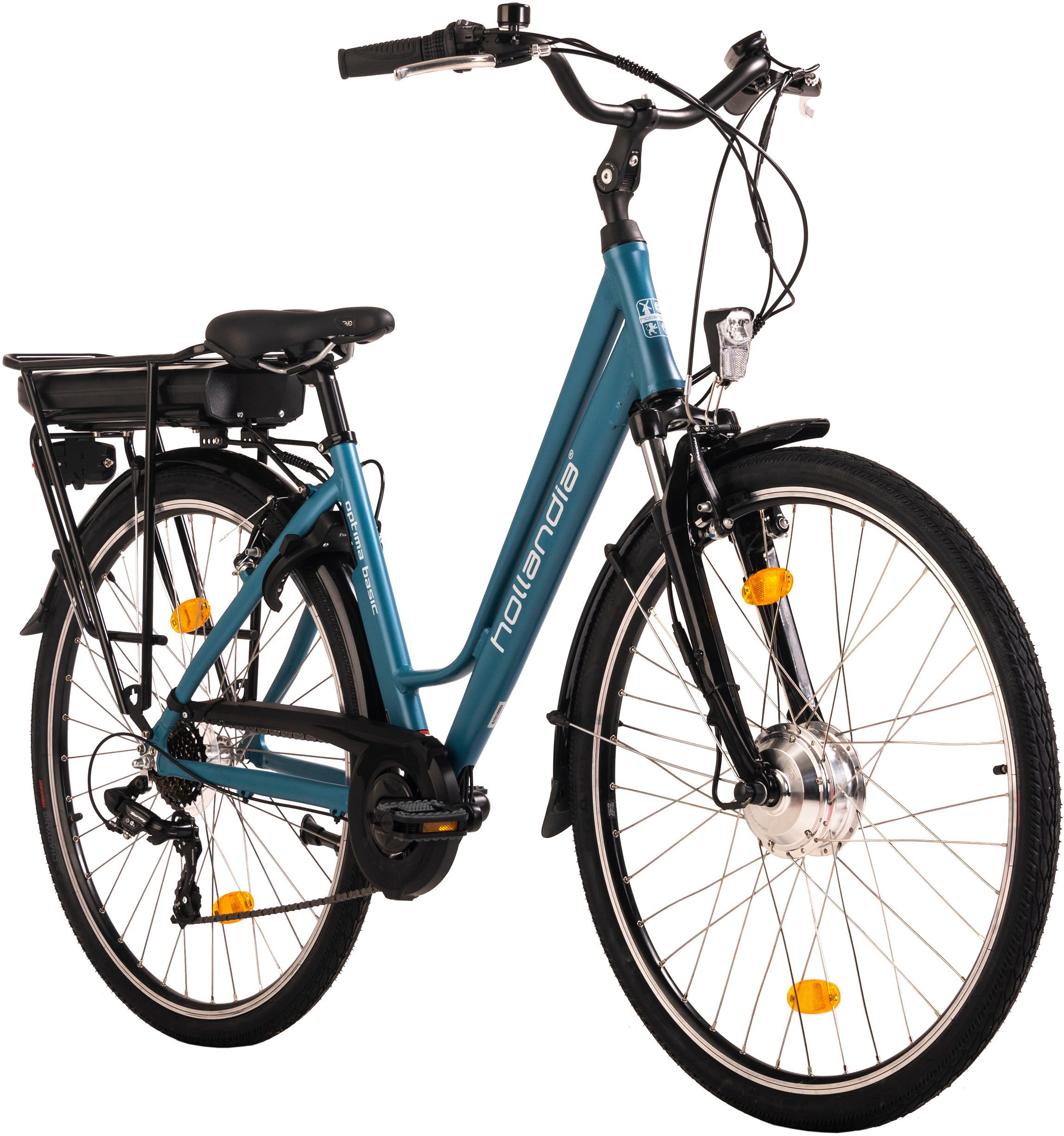Thumbnail - Hollandia E-Bike Cityrad Optima Basic, 7 Gang Shimano Tourney Schaltwerk, Kettenschaltung, Frontmotor, 468 Wh, Pedelec, ...