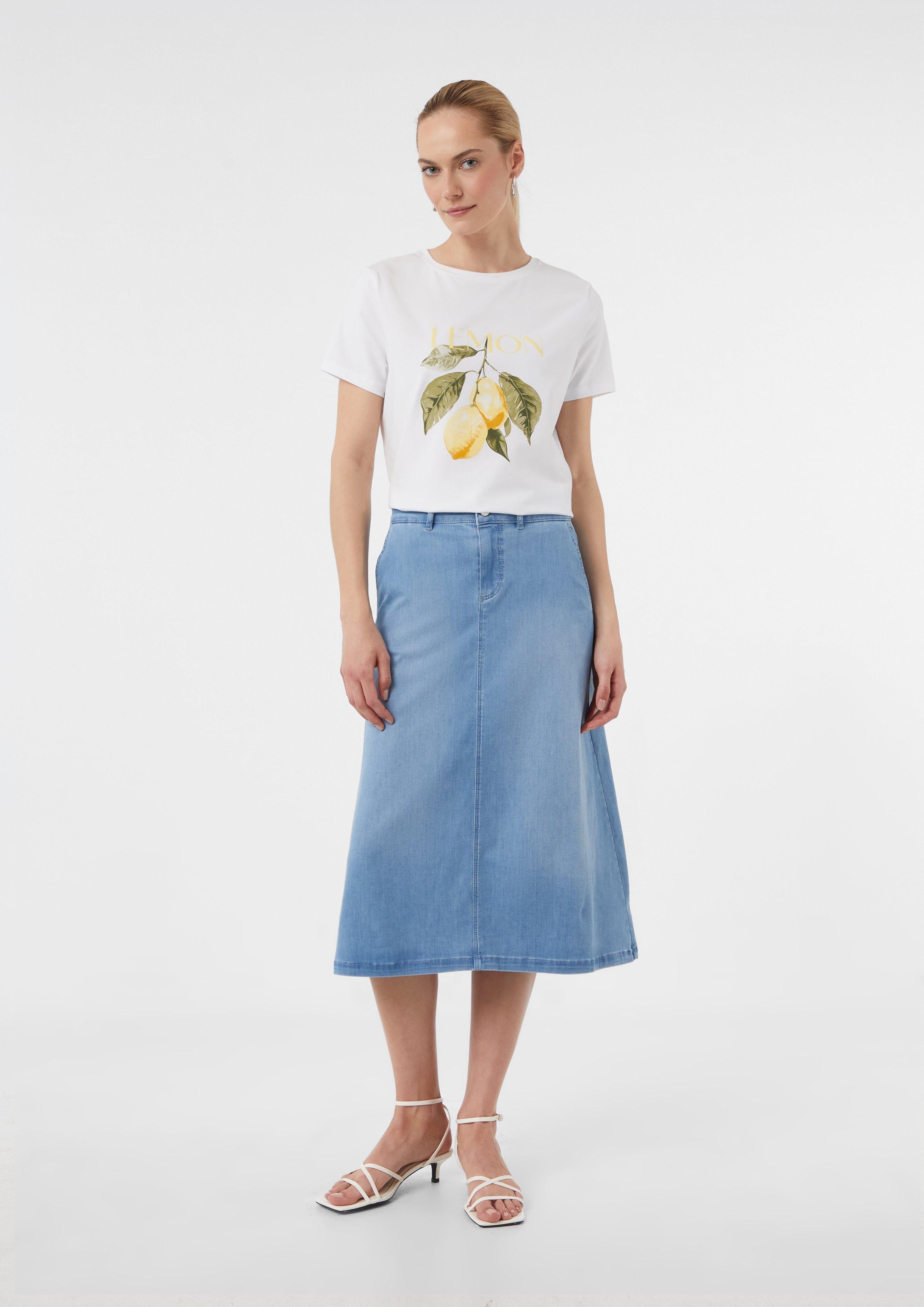 Comma Maxirock Midirock aus elastischem Denim günstig online kaufen