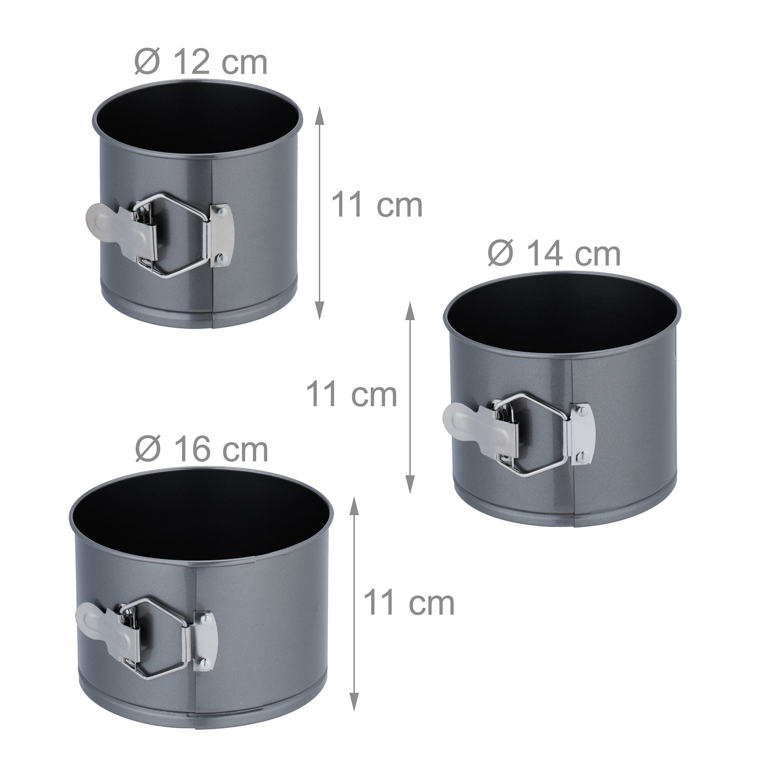 relaxdays Springform Set mit 5 Größe