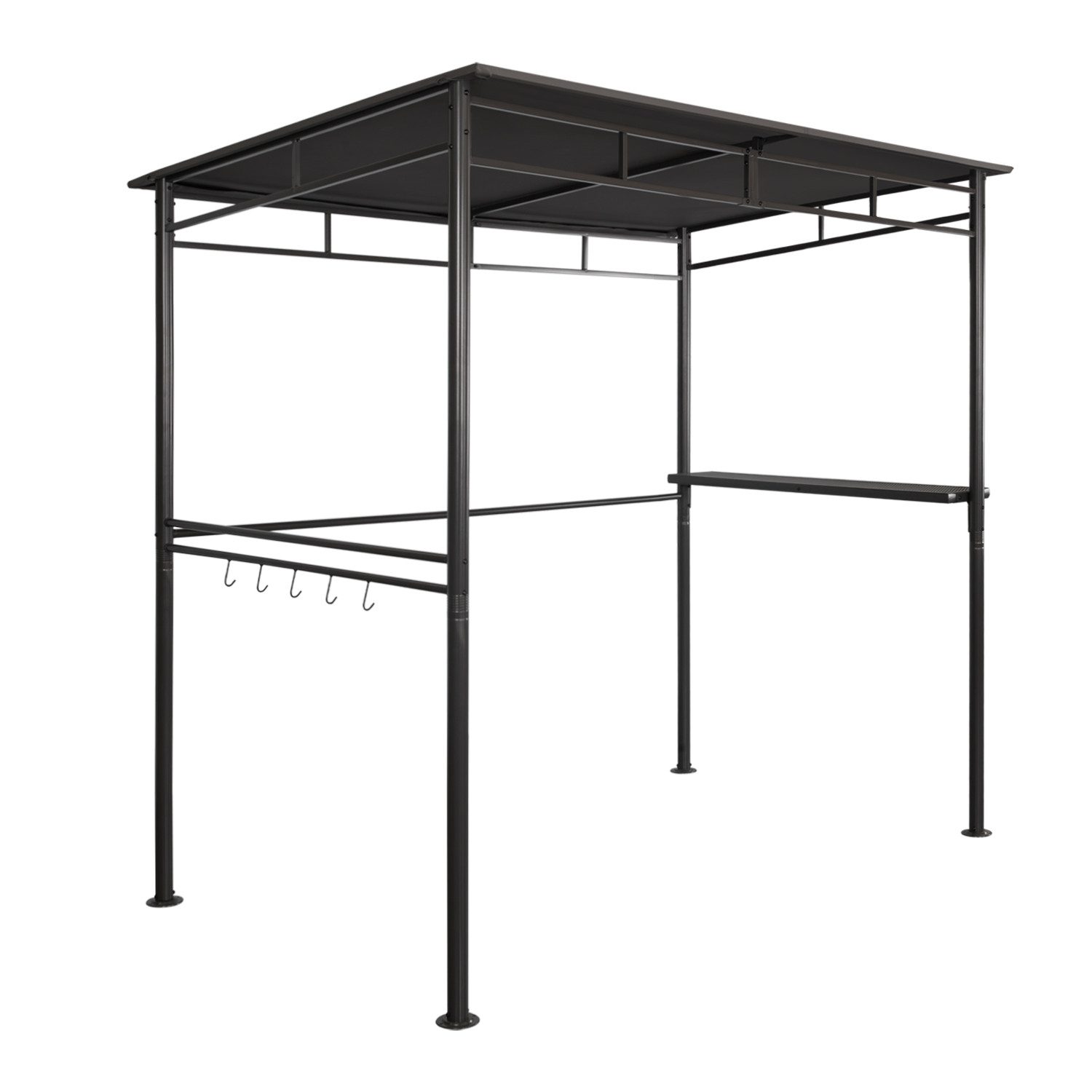 Angel Living Grillpavillon Grillunterstand für Garten und Party, BBQ Pavillon 218x150x215cm, Winddicht mit UV-Schutz und Seitenregalen, Stahl Gartenpavillon