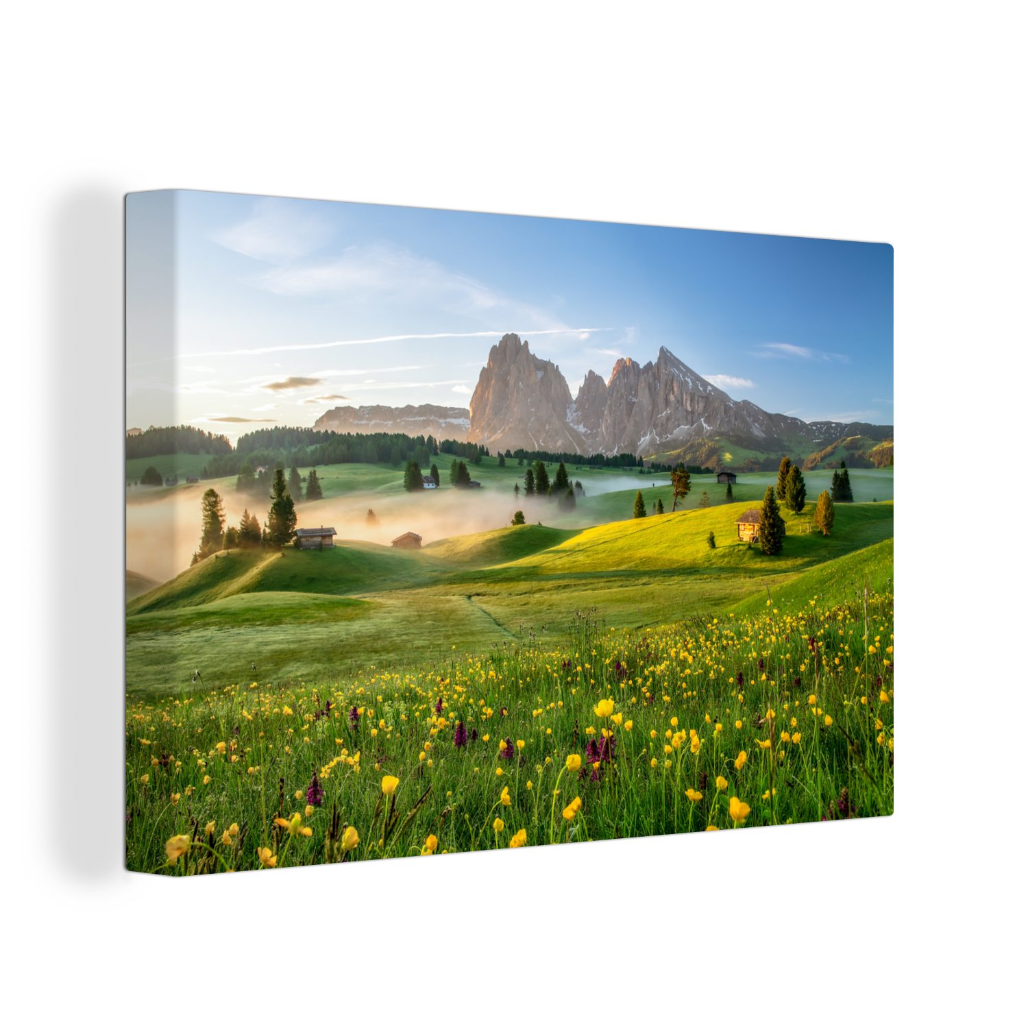 OneMillionCanvasses® Leinwandbild Natur auf der Alm, (1 St), Wandbild Leinwandbilder, Aufhängefertig, Wanddeko, 30x20 cm