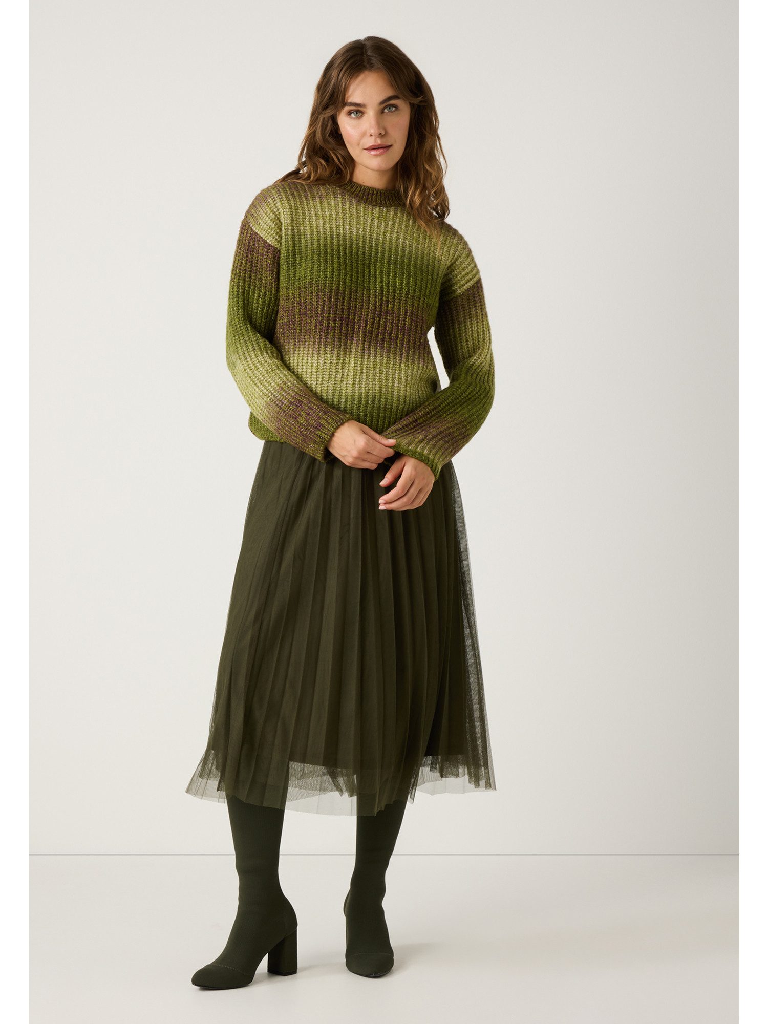 MORE&MORE Rundhalspullover Rundhalspullover Rippstrick günstig online kaufen