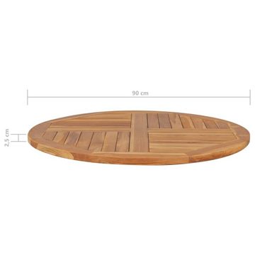 furnicato Tischplatte Massivholz Teak Rund 2,5 cm 90 cm (1 St)