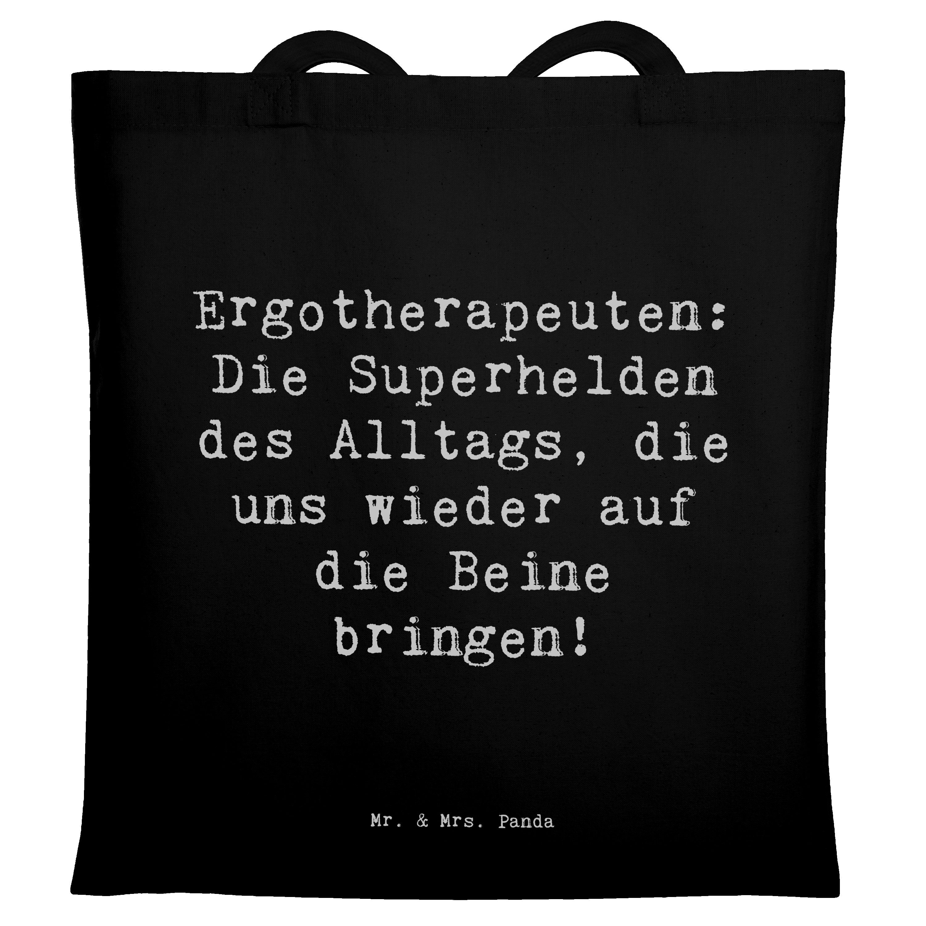 Tragetasche Spruch Ergotherapeutin Superhelden - Schwarz - Geschenk, Erkrankung