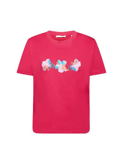 edc by Esprit T-Shirt Baumwoll-T-Shirt mit Blumenprint (1-tlg)
