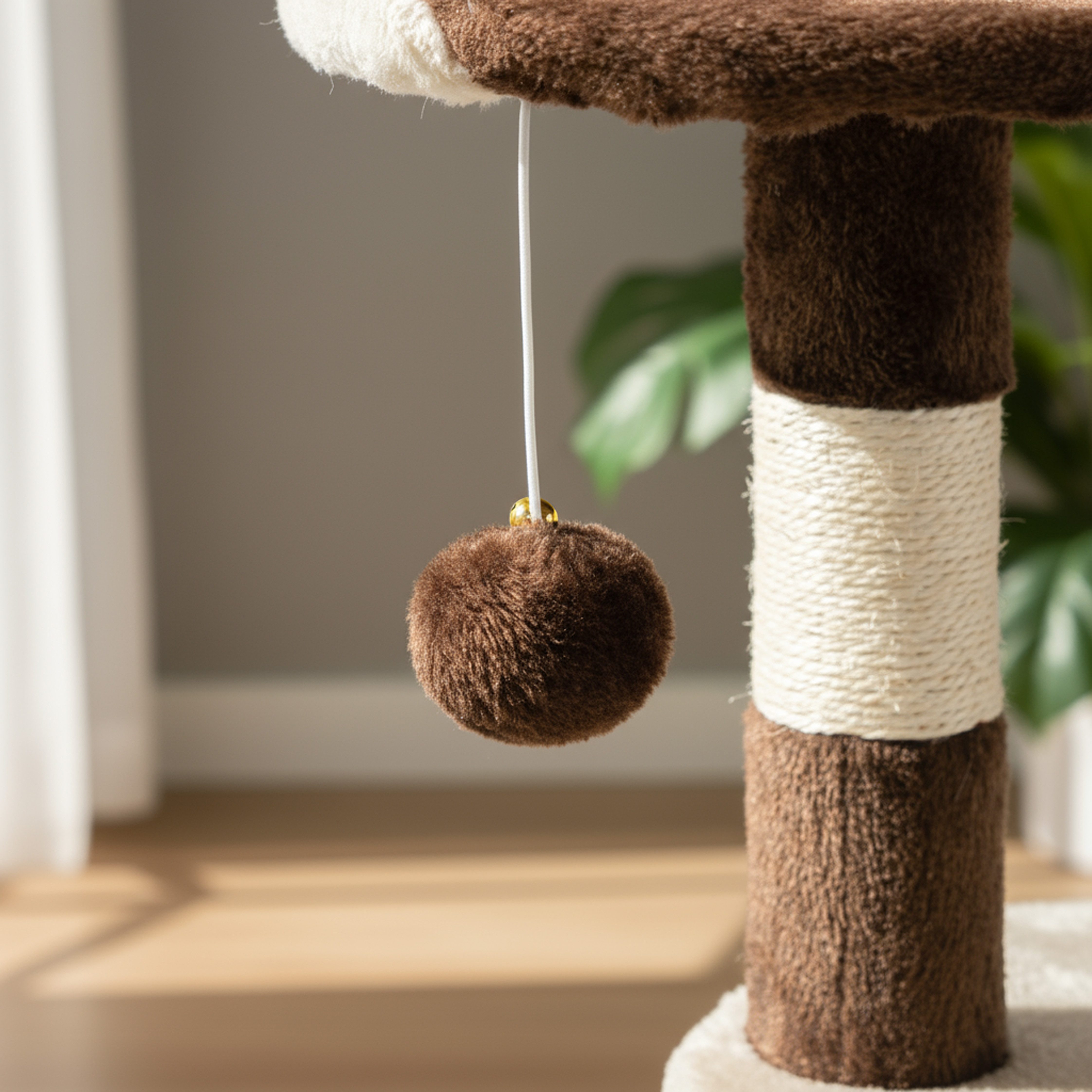 belviona Kratzbaum kompakt 112 cm, mit Spielbällen, Sisal & Kuschelhöhle