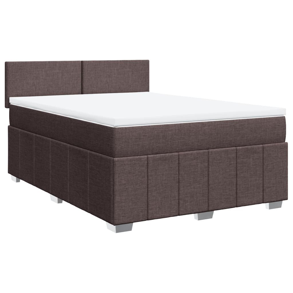vidaXL Bett Boxspringbett mit Matratze Dunkelbraun günstig online kaufen
