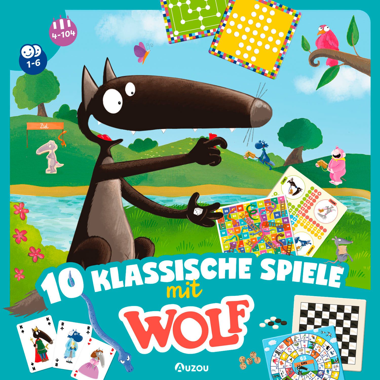 AUZOU Spielesammlung 10 Klassische Spiele mit Wolf, Kinderspiele