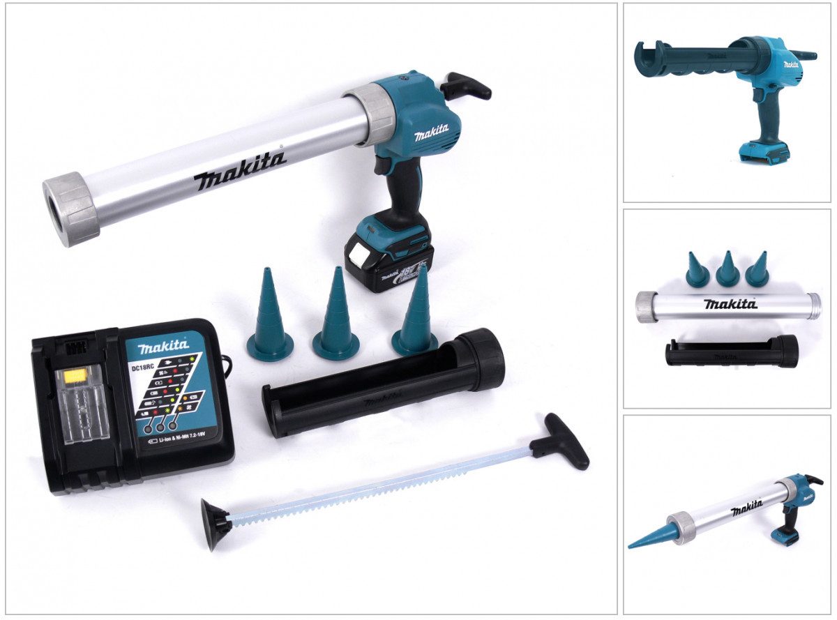 Makita Akku-Kartuschenpistole DCG 180 RF1X Akku Kartuschenpistole 18 V 300 / 600 ml + 1x Akku 3,0