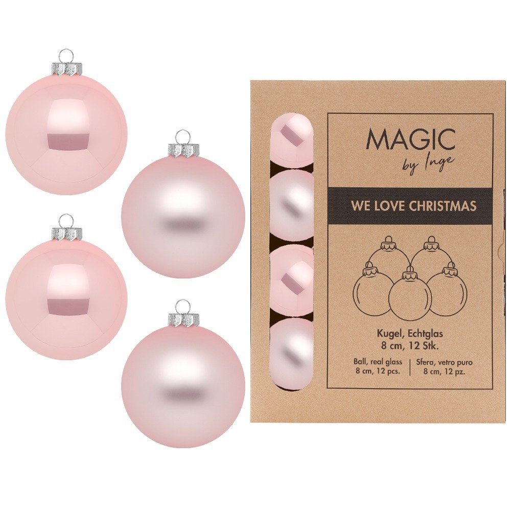 MAGIC by Inge Weihnachtsbaumkugel, Weihnachtskugeln Glas 8cm 12 Stück - Lovely Magnolia