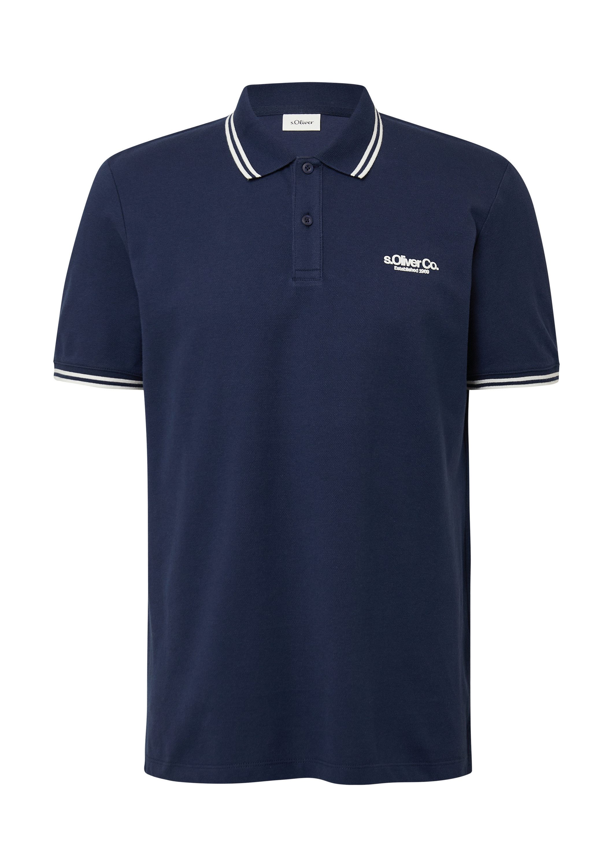 s.Oliver Kurzarmshirt Polo-Shirt Piqué-Poloshirt mit Kontrastdetails und Lo günstig online kaufen