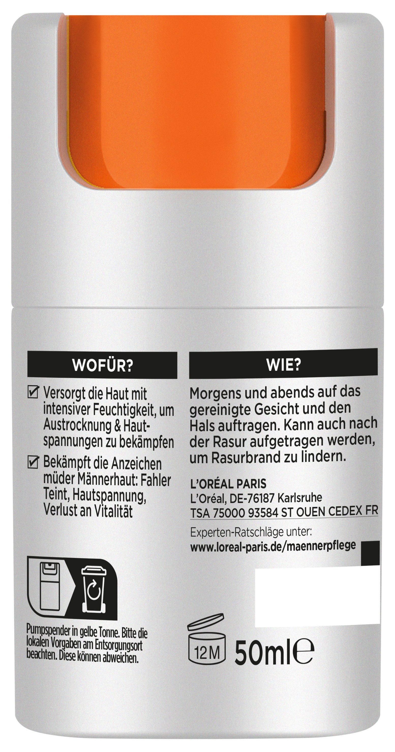 L'ORÉAL PARIS MEN EXPERT Gesichtsgel Comfort Max Feuchtigkeitspflege, für trockene Haut, feuchtigkeitsspendend, nicht klebend