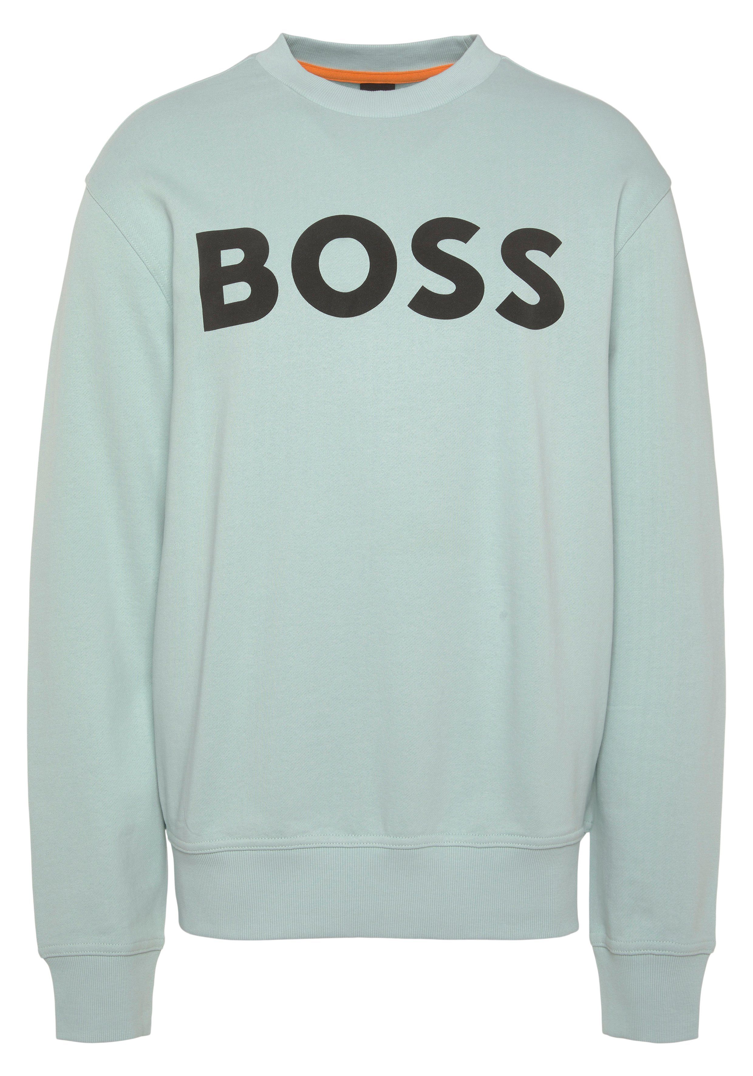 BOSS ORANGE Sweatshirt Turquoise/Aqua 446 WeBasicCrew mit Rundhalsausschnitt