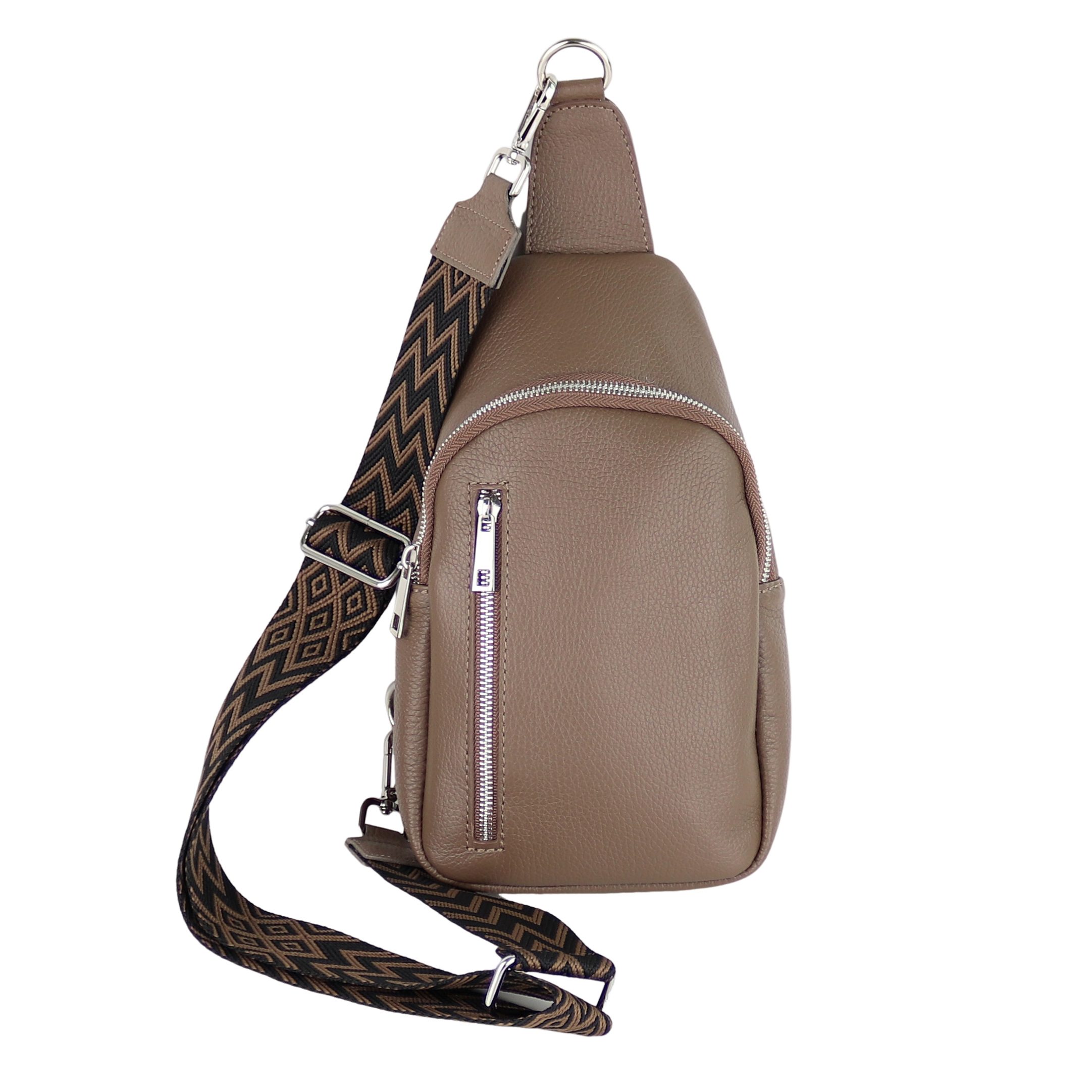 Umhängetasche Sling Bag,Brusttasche, aus Echtleder, Made in Italy
