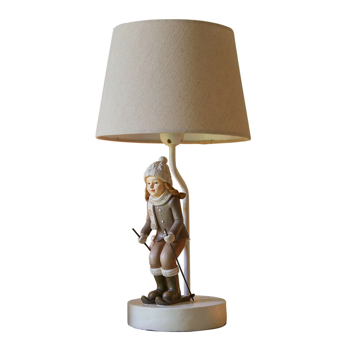 Mirabeau Weihnachtsfigur Tischlampe Avirae creme/braun (kein Set, kein Set)