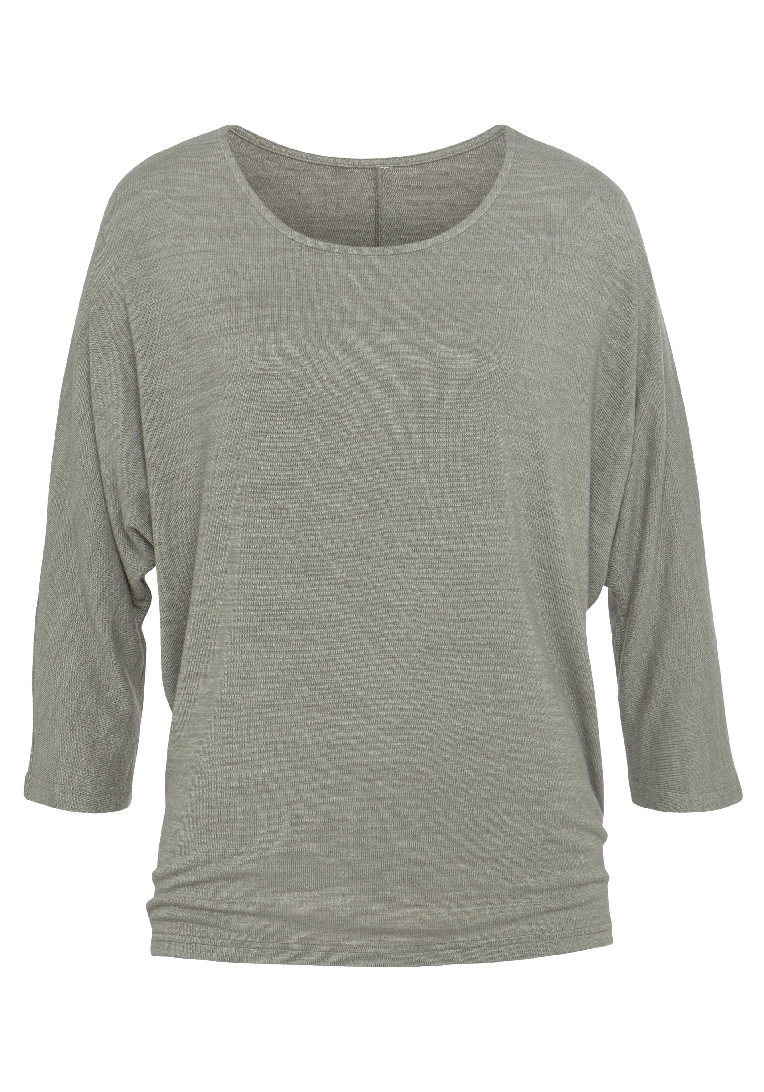 LASCANA 3/4-Arm-Shirt aus elastischem Feinstrick mit Viskose – Bild 2 von 5