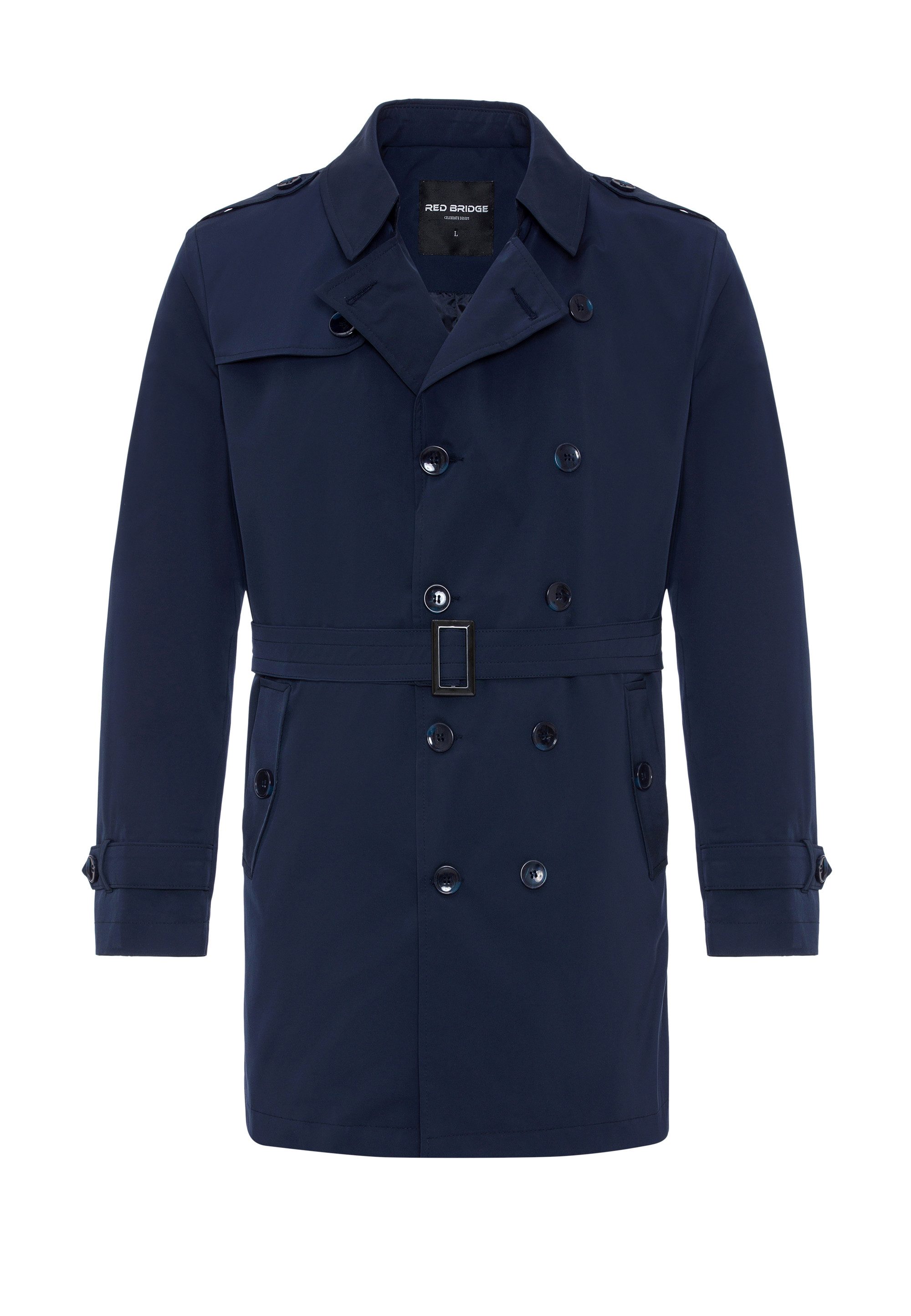 RedBridge Trenchcoat mit Gürtel und doppelreihigem Design Casual