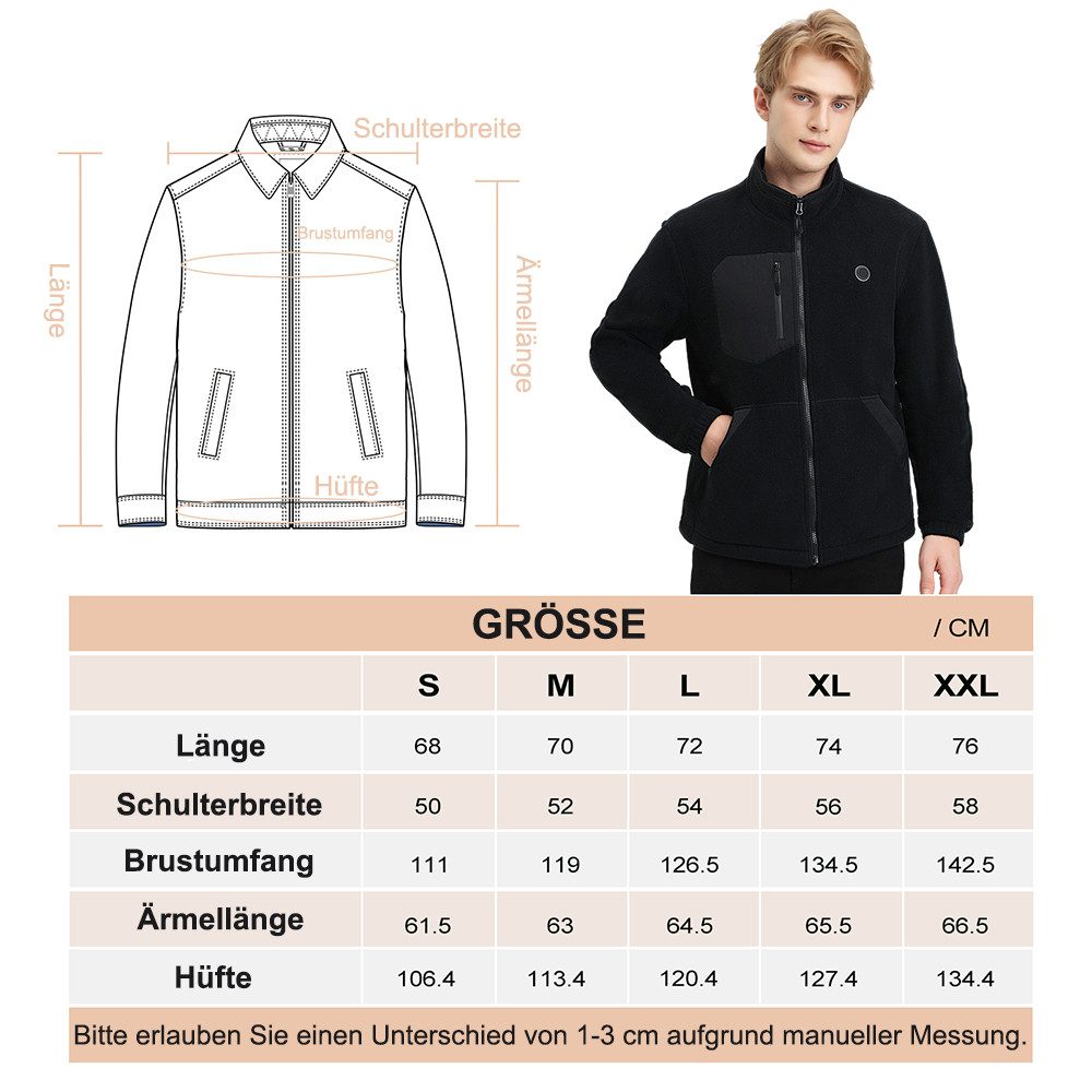 Mincoo Funktionsjacke Polarfleece Beheizbare Jacke Herren,Wärmejacke Mit 10 günstig online kaufen