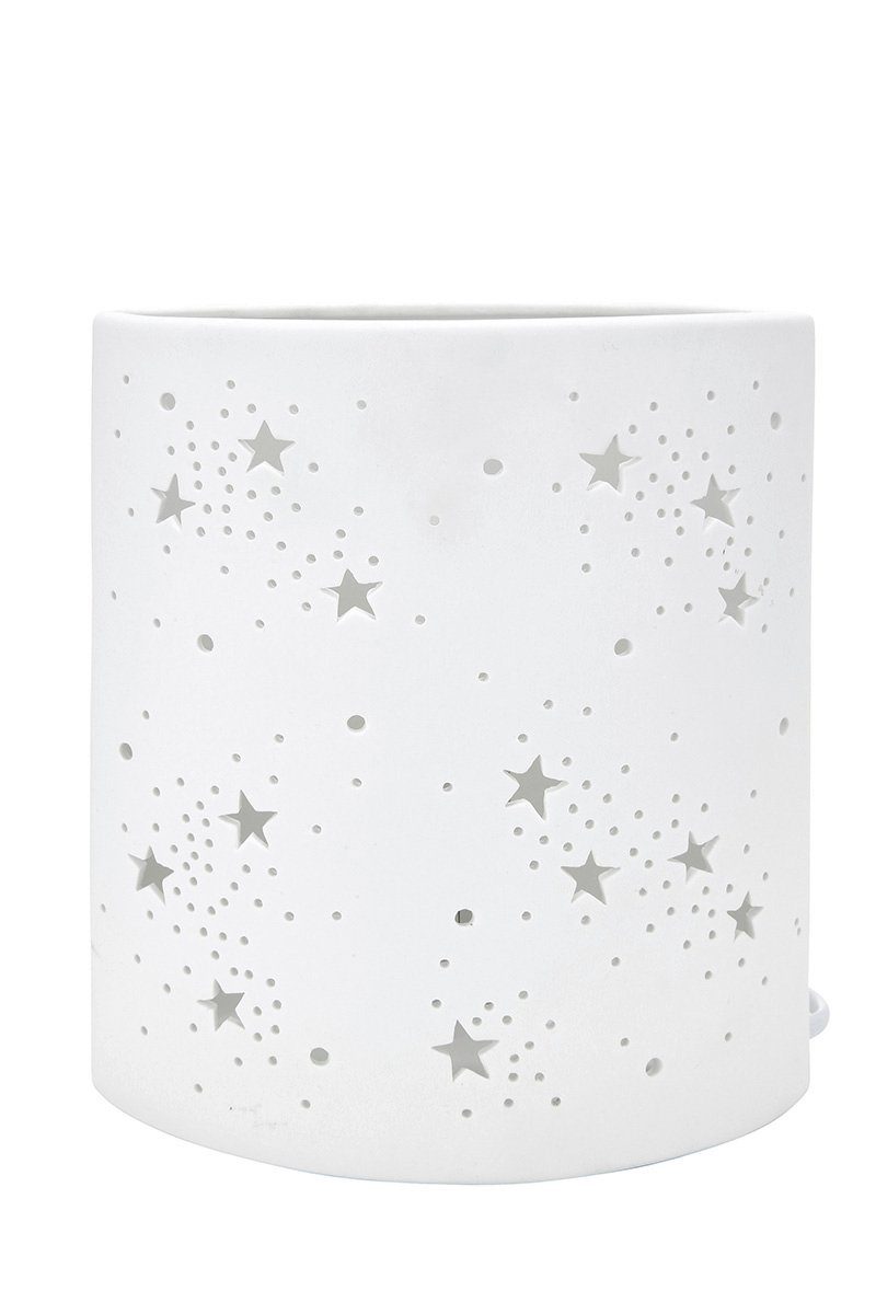 GILDE Tisch-Tageslichtlampe Porzellan Lampe Ellipse Sterne (BxHxL) 17 cm x 20 cm x 9,5 cm wei. € 26,14, (€ 26,14 pro 1 Stk).