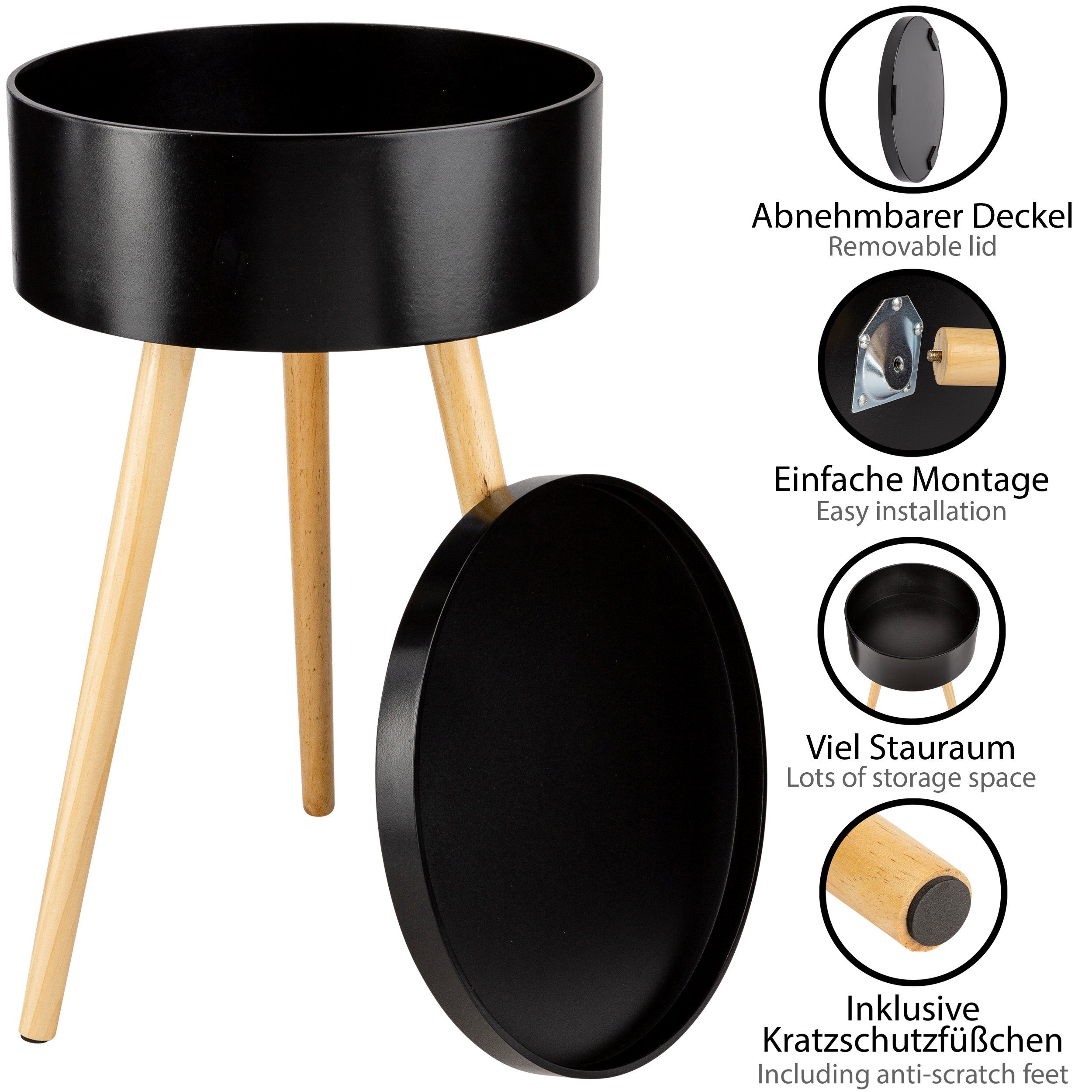 Schwarz/Holz Ø 38 cm