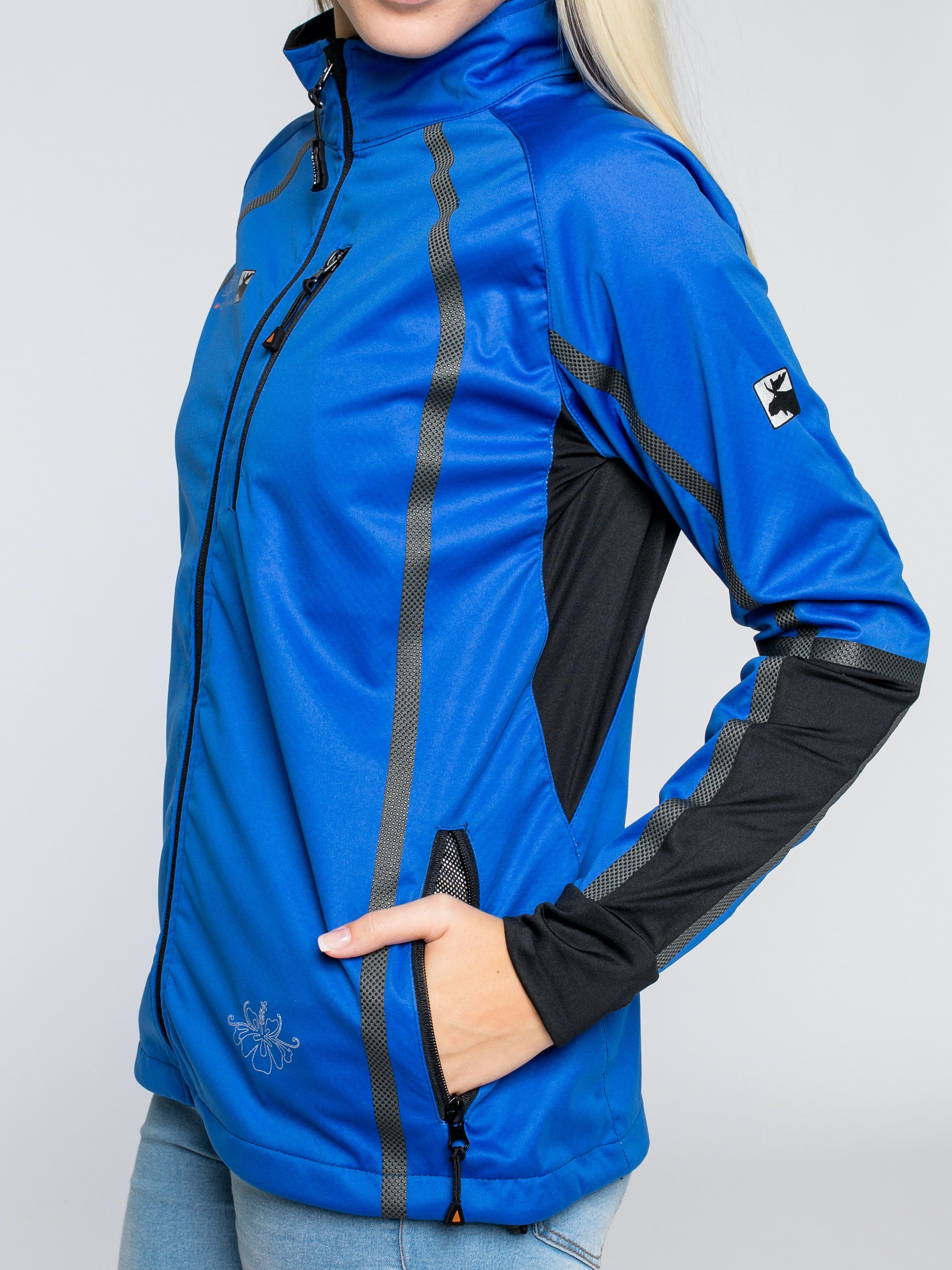 DEPROC Active Softshelljacke THORSBY NEW Ärmeleinsätzen Mid-layer Women CS Mit blue sportlichen