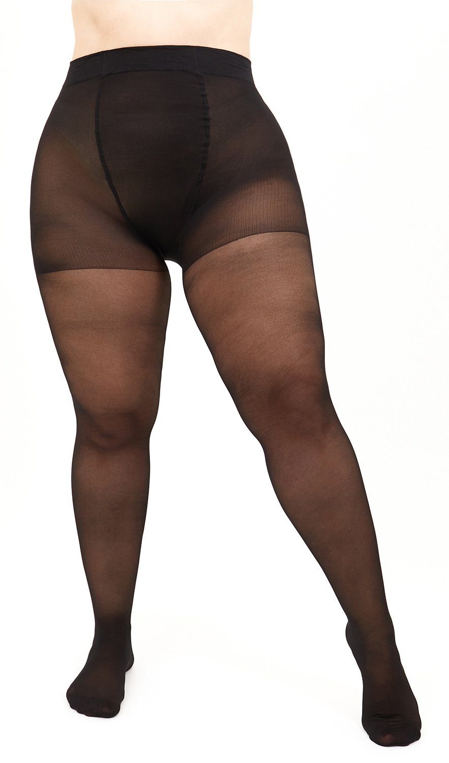 (3 Set) 40 GIULIA 40 für Damen (3er Size DEN große St) Feinstrumpfhose Schwarz Größe Übergröße Den Plus