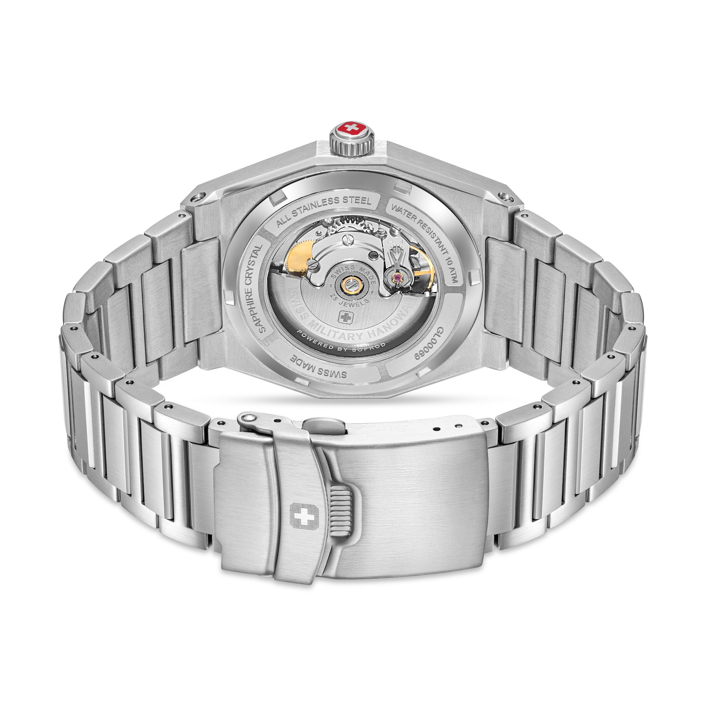 Swiss Military Hanowa Automatikuhr Avalanche SMWGL0006902, Armbanduhr, Herrenuhr, Swiss Made, Mechanische Uhr, Edelstahlarmband