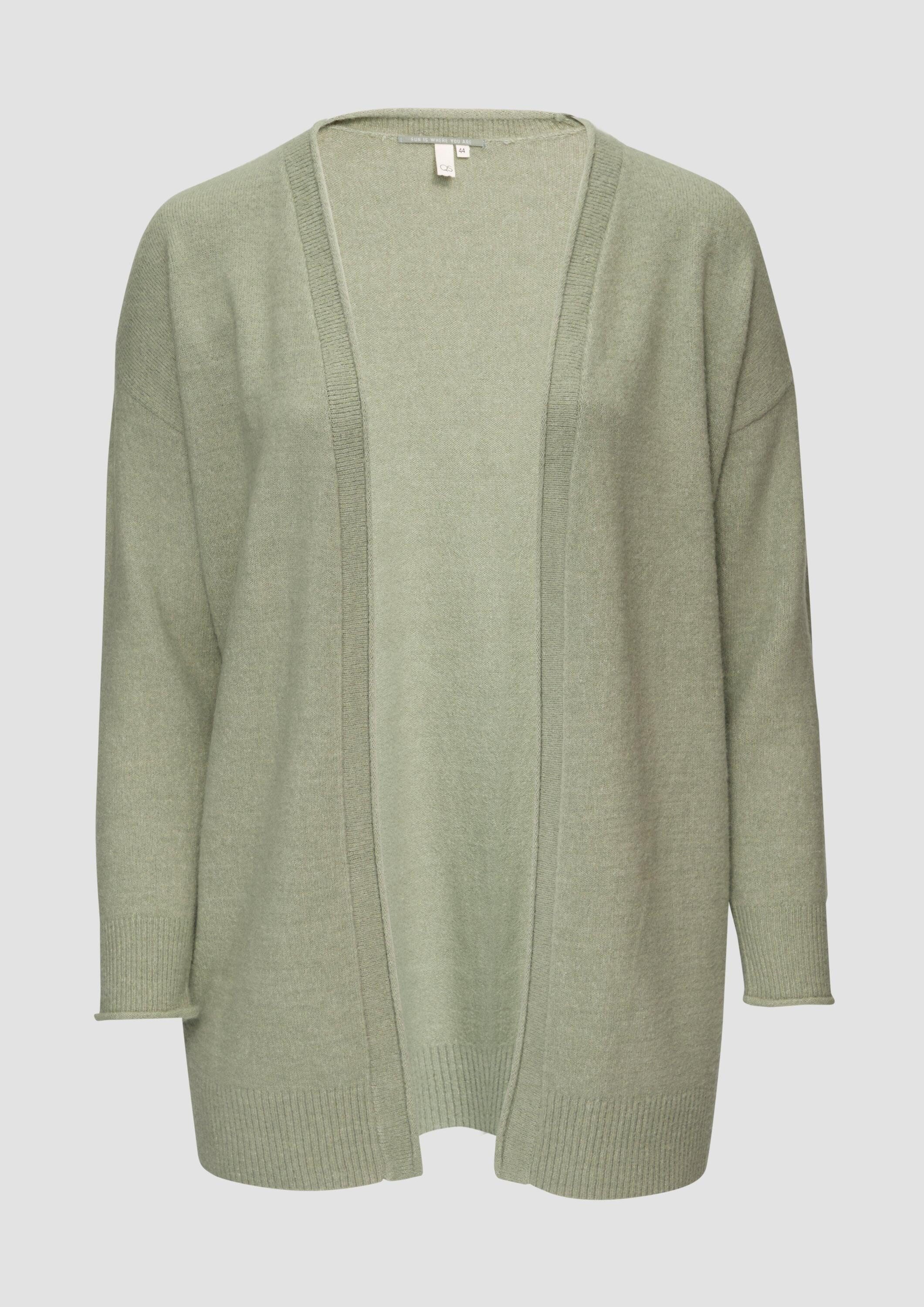 QS Cardigan Strickjacke Weiche Strickjacke mit Rollkante