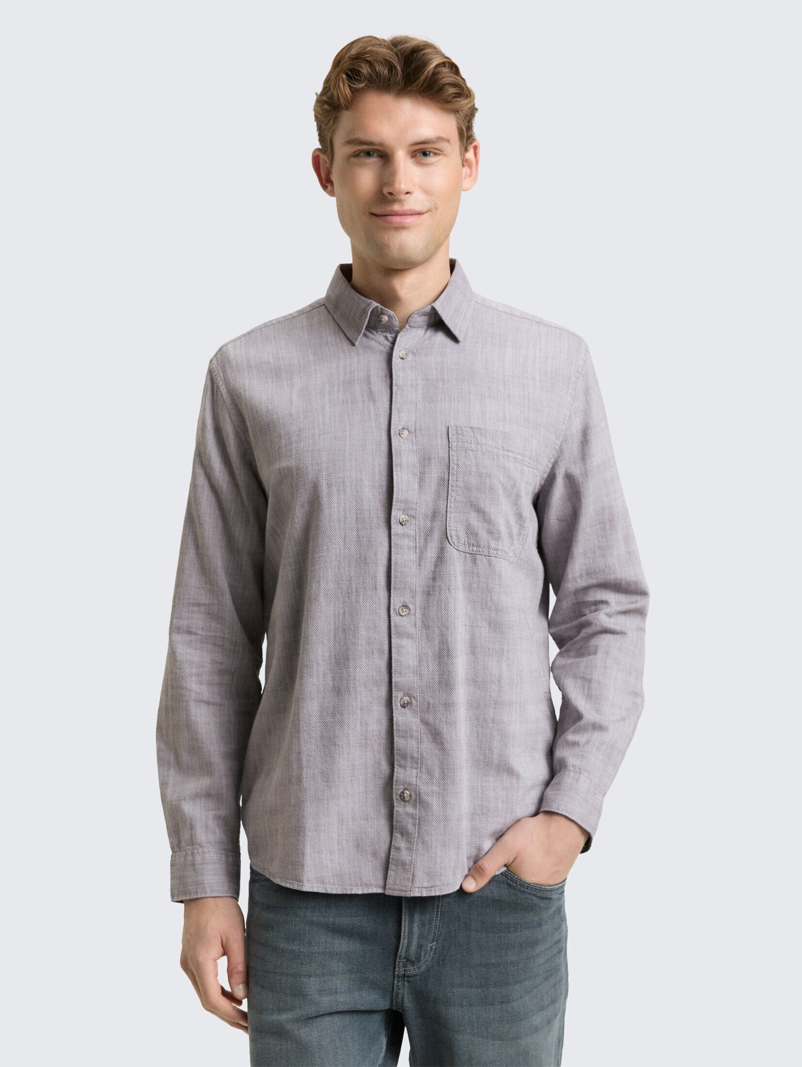 TOM TAILOR Langarmhemd Blusen & Shirts Regular Fit Hemd mit Brusttasche