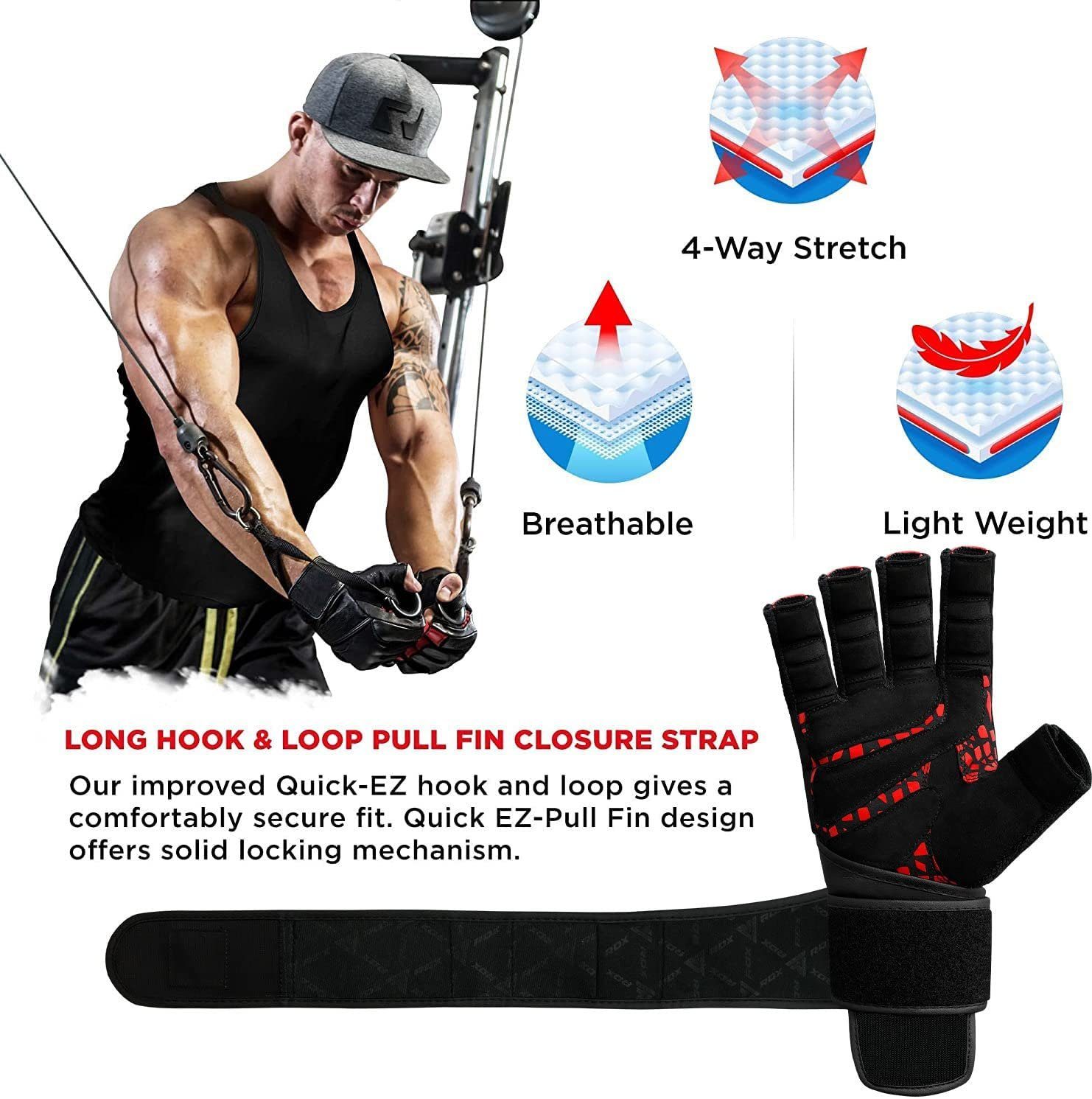 RDX Trainingshandschuhe RDX Maya Leder Fitness Handschuhe, Fitness Gloves H günstig online kaufen