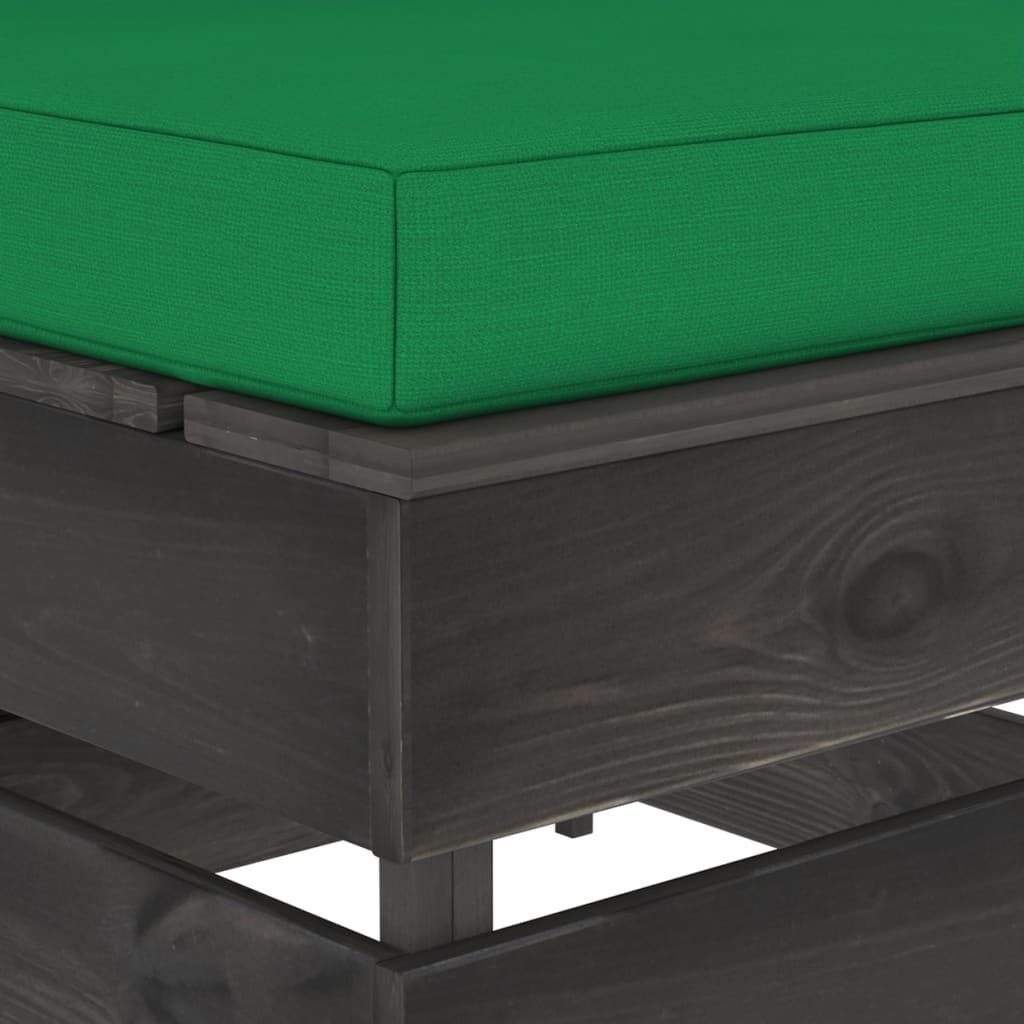 vidaXL Loungesofa Modulare Kissen mane Imprägniertes und Teile Holz, 1 Grün Grau grau mit