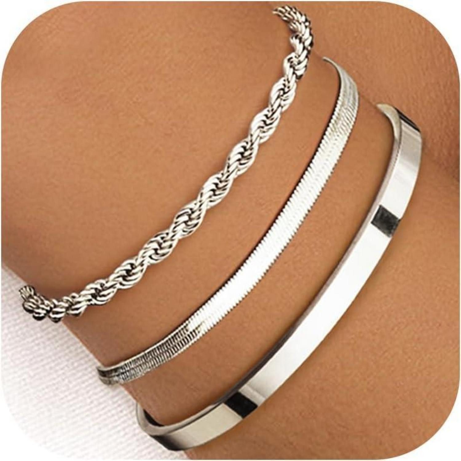 LuxusKollektion Ketten und Armband Set 3-5 Stück Damen Armband Set Gold 14 günstig online kaufen