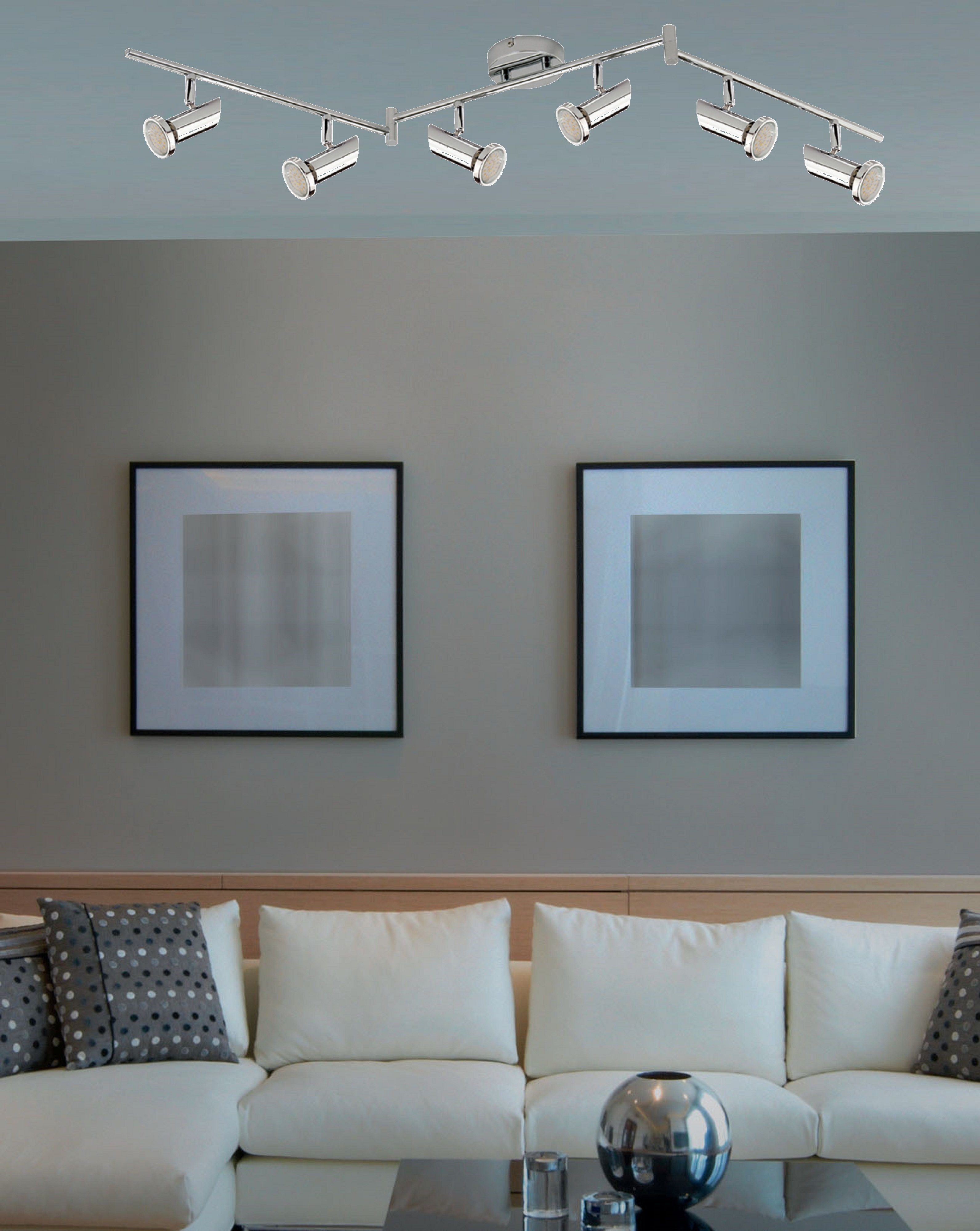 TRANGO LED Deckenspots, 6-flammig 2000-068 LED Wohnzimmer Lampe MIA in Chro günstig online kaufen