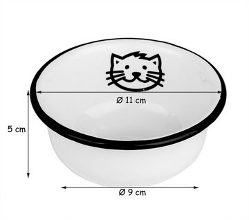 Ib Laursen Futternapf Fressnapf für Katzen Emaille weiß 11x5 cm Katzennapf Napf Vintage