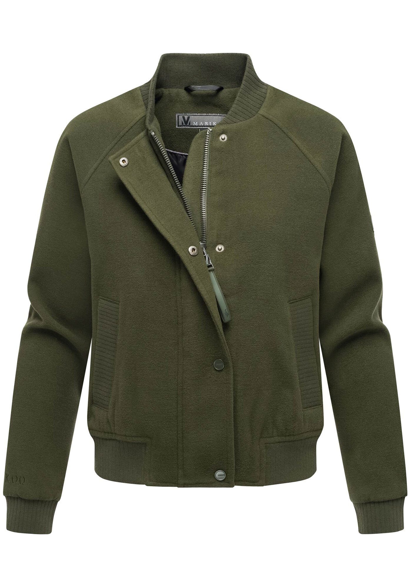 Marikoo Collegejacke Zunaa Modische Jacke im Collegejacken-Stil mit Rippbündchen und Raglanärmeln