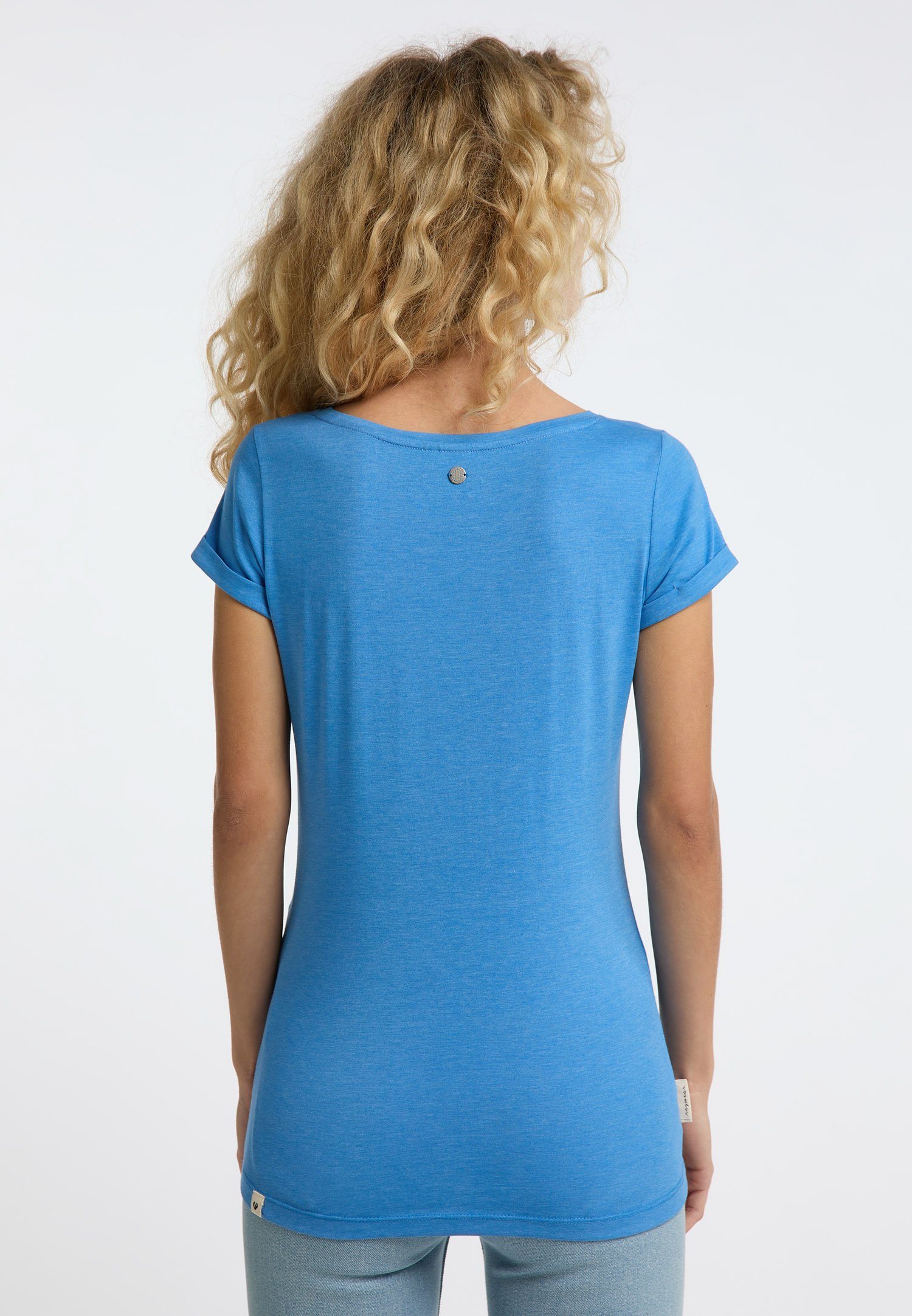 Mode Vegane A & Ragwear BLUE T-Shirt ORGANIC FLORAH Nachhaltige
