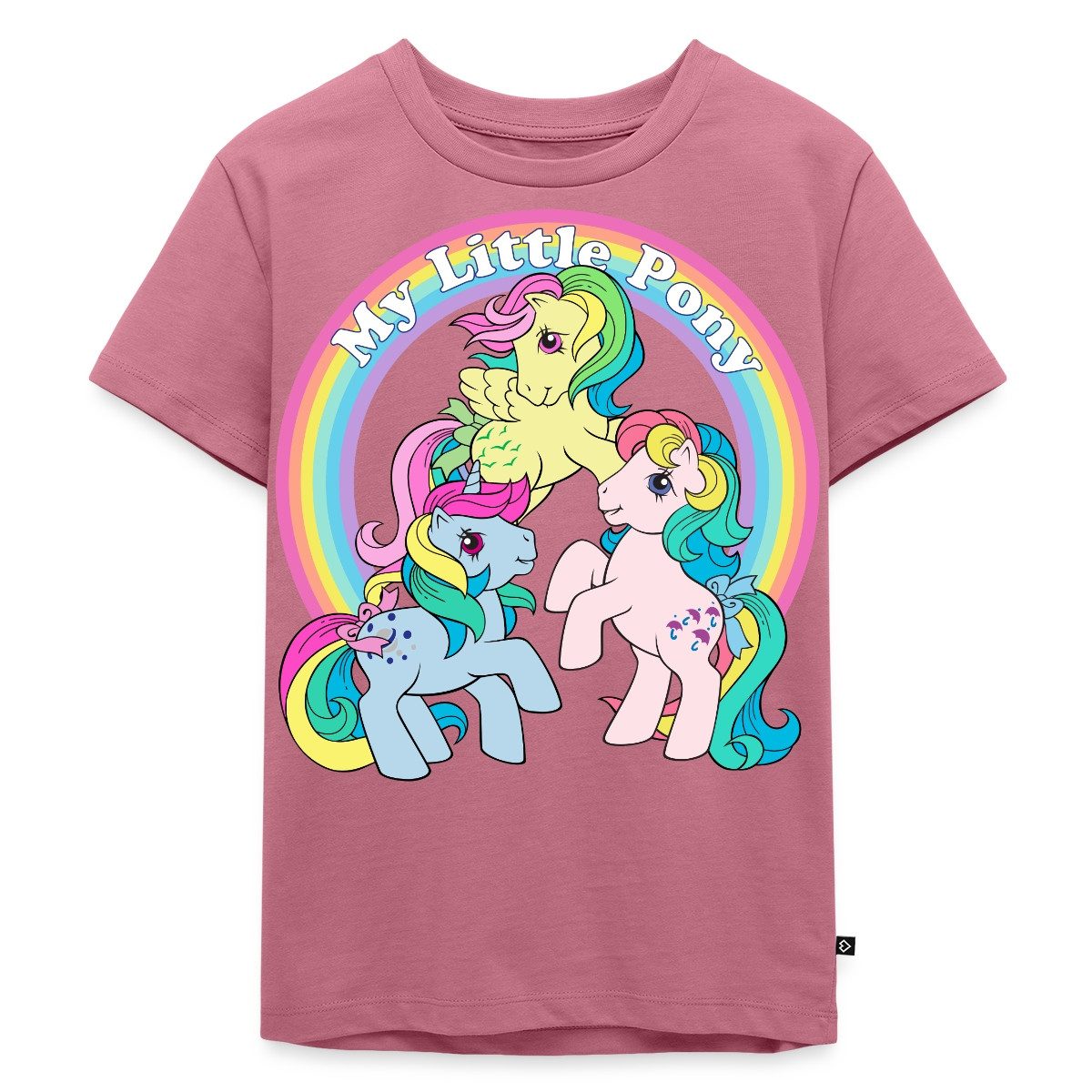 Spreadshirt T-Shirt My Little Pony Retro Bunte Ponys Regenbogen Kinder Premium T-Shirt (1-tlg)