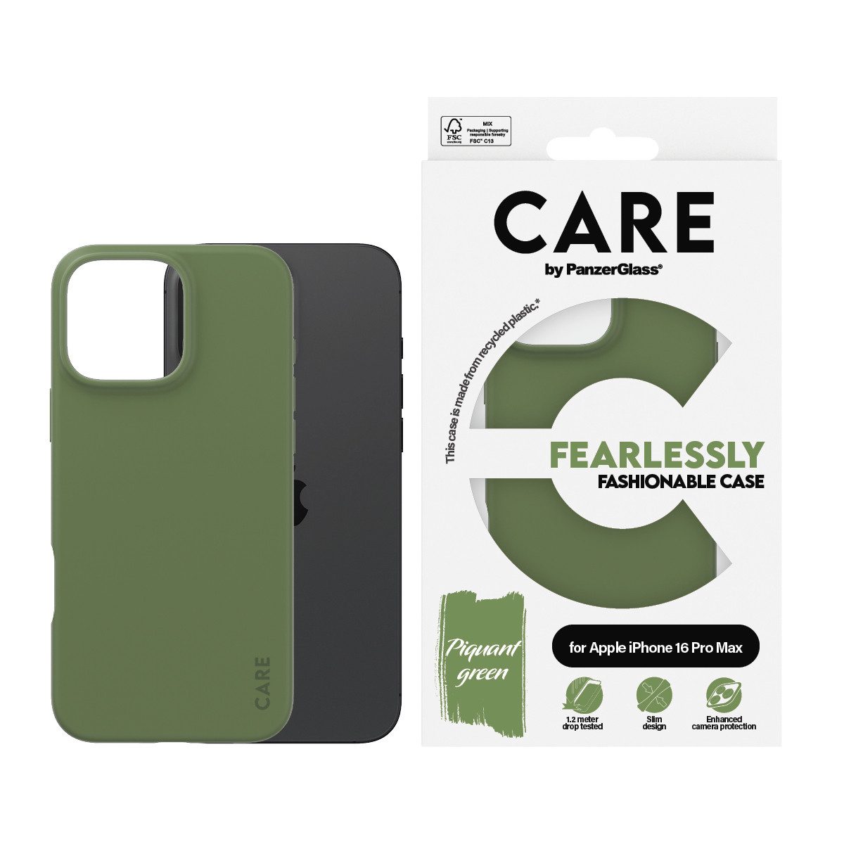 CARE by PanzerGlass Handyhülle Fearlessly Fashionable Case für Apple iPhone 16 Pro Max, Backcover, Schutzhülle, Handyschutzhülle, Case, Schutzcase, stoßfest