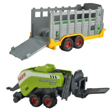 ISO TRADE Spielzeug-Traktor Farm Maschinen, (Set, 6-tlg., Kinder Spielzeug Farmer Set), Trecker Traktor Anhänger Kipper Heupresse 6 teilig