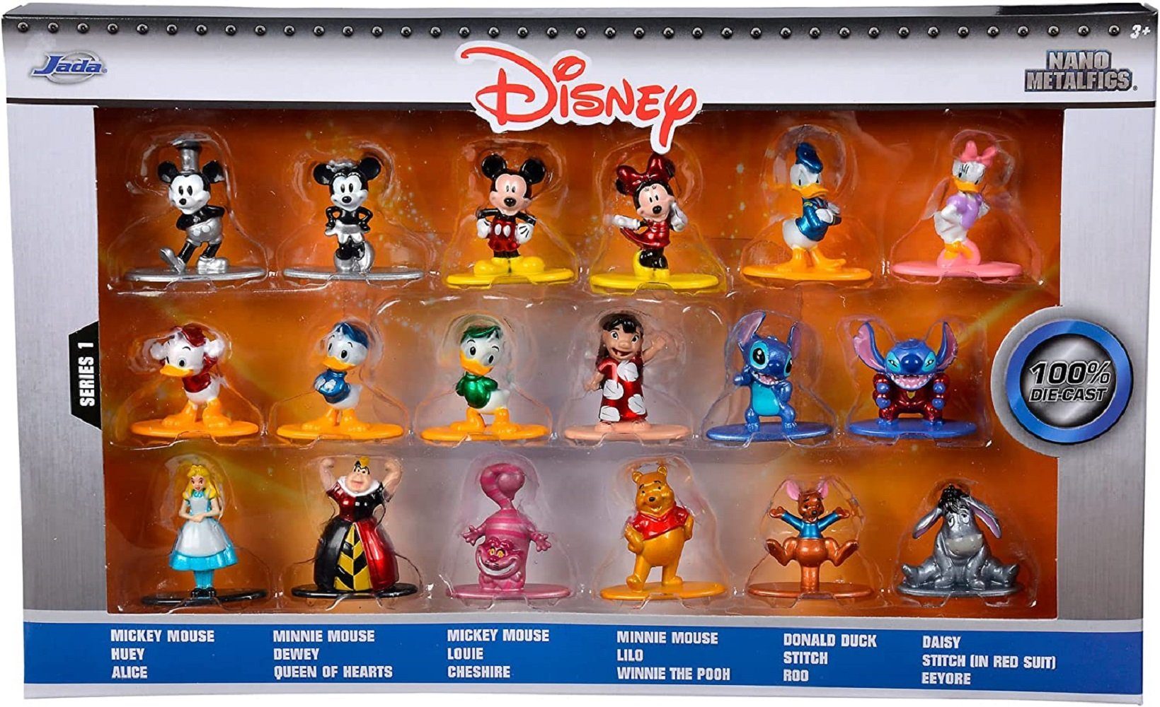 JADA Sammelfigur Disney - Series 1 - 18 lackierte Nano Metallfiguren - Mickey Mouse, Winnie the Pooh, Donald Duck u.v.m.