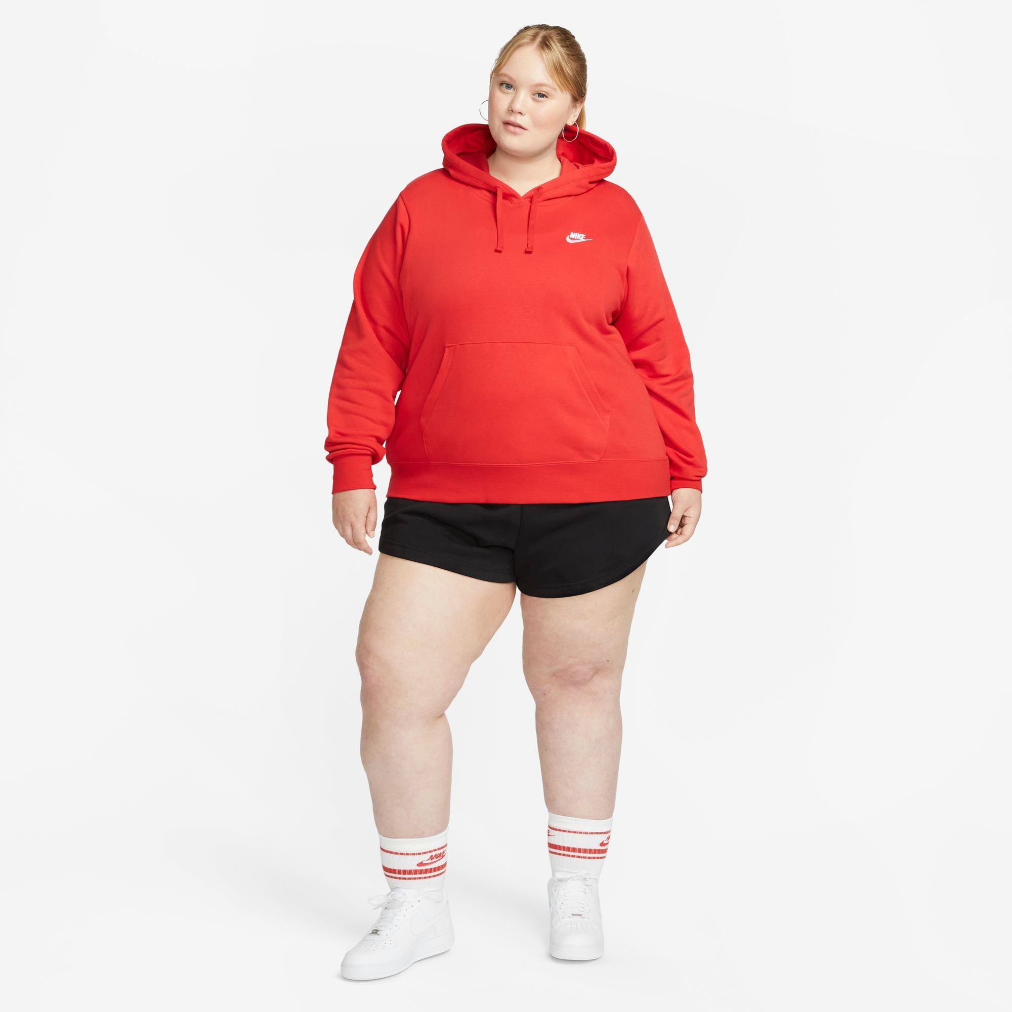 Nike Sportswear Kapuzensweatshirt CLUB RED/WHITE (PLUS FLEECE SIZE) PULLOVER WOMEN'S HOODIE UNIVERSITY