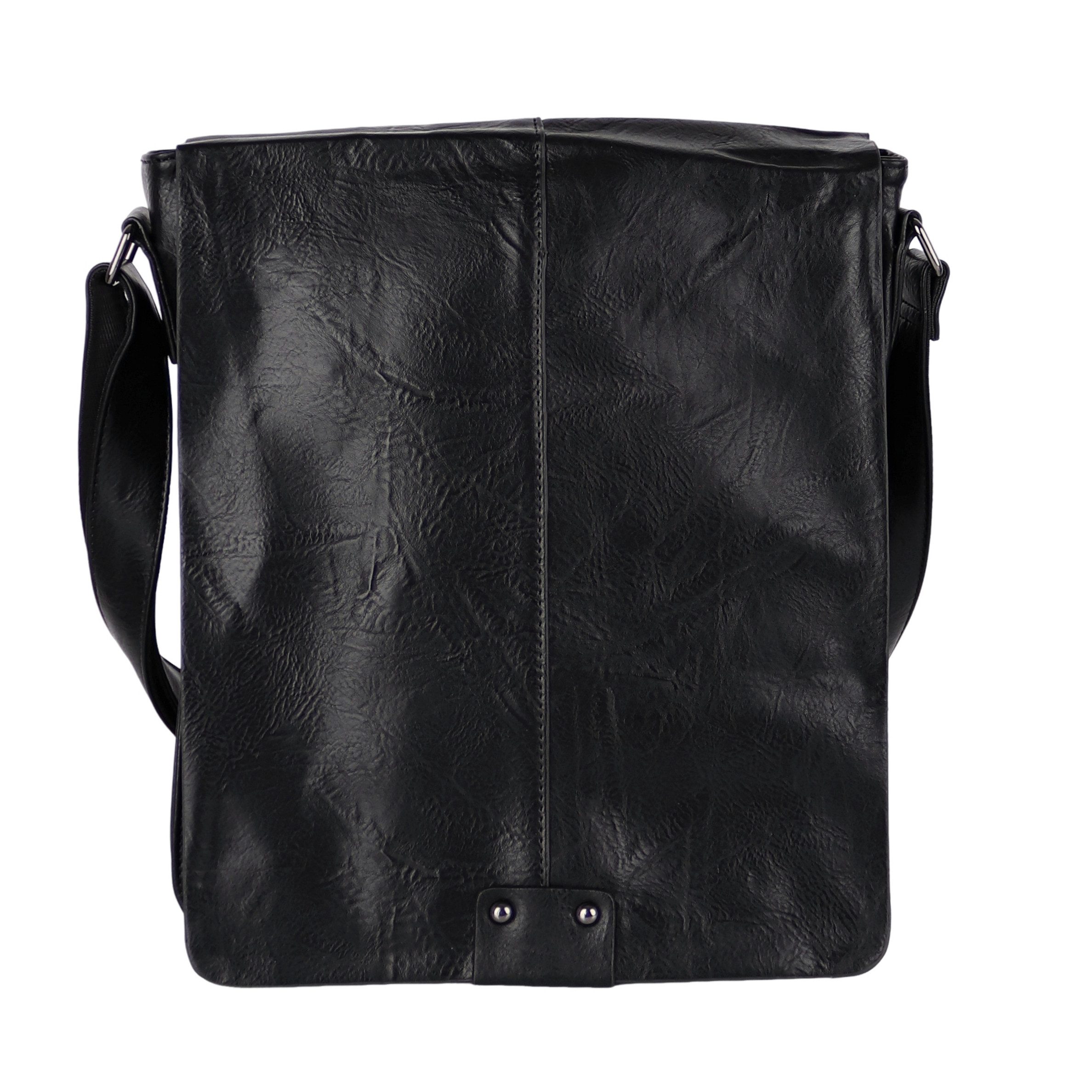 MIRROSI Schultertasche Herrentasche Umhängetasche aus Kunststoff in Lederoptik, Business Tasche ca.32x27x10 cm mit Schulterriemen