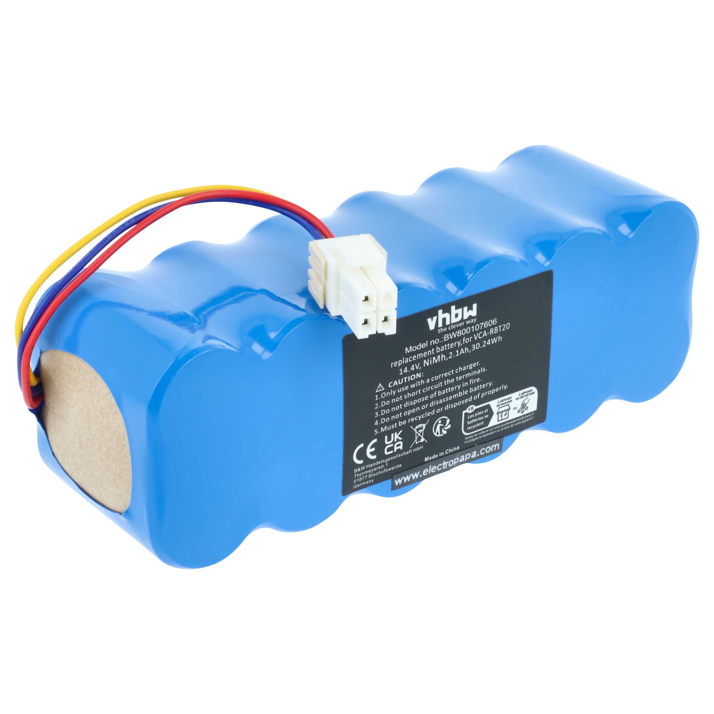 vhbw Akku passend für Samsung Navibot SR8896, SR8897, SR8898, SR8877, Staubsauger-Akku Akku NiMH 2100 mAh (14,4 V, 1 St), Leistungsfähiger Austausch-Akku für Ihren Saugroboter